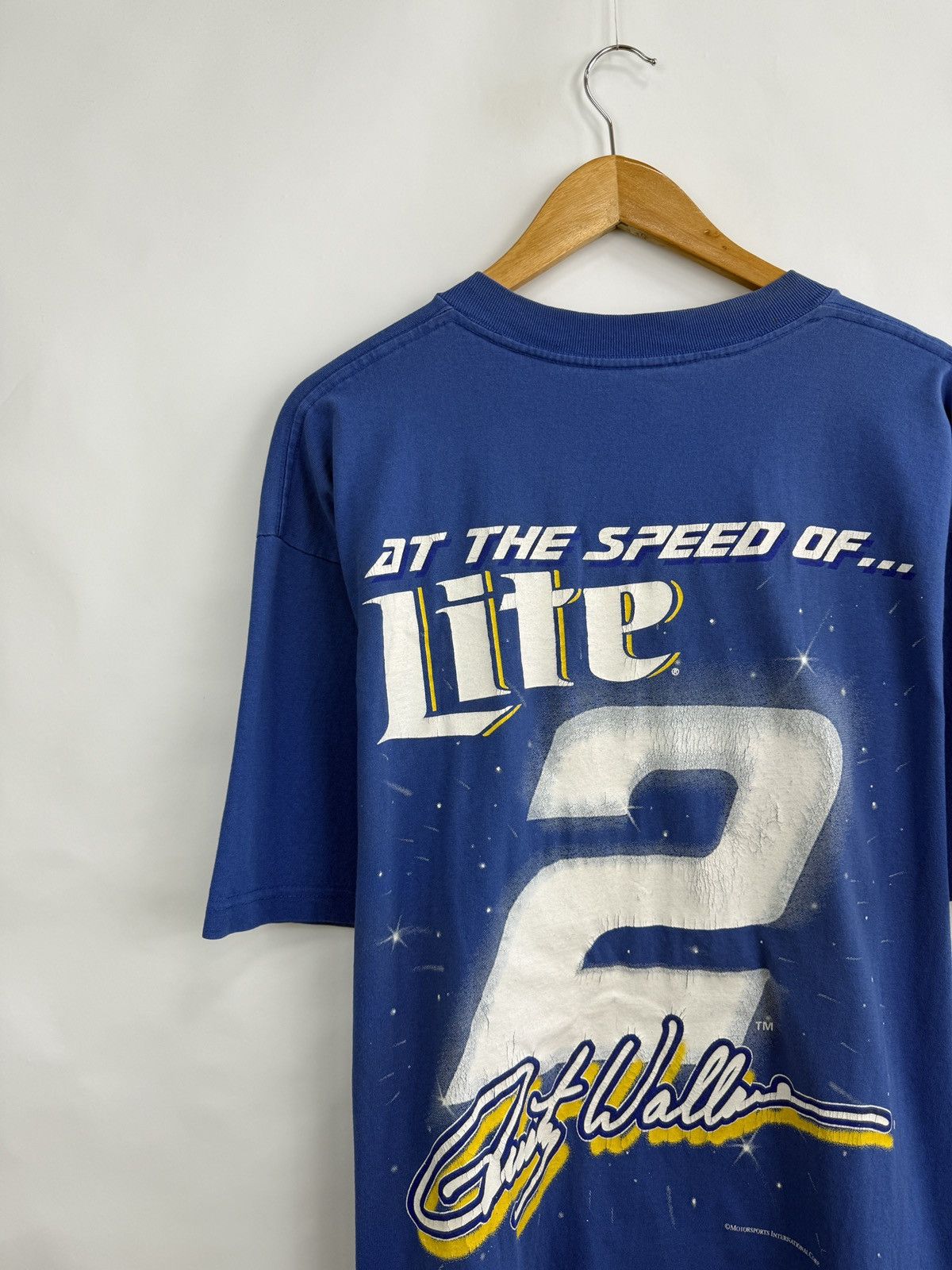 Gildan 🇺🇸 Vintage 90s Rusty Wallace NASCAR Racing Made in USA Tee Size US XL / EU 56 / 4 - 12 Thumbnail