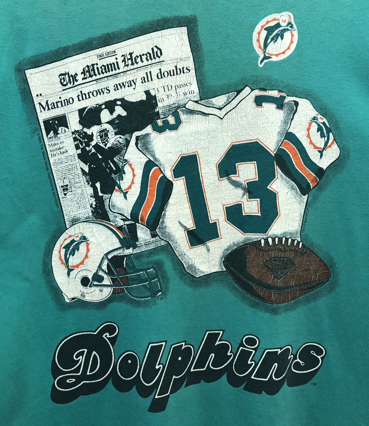 Vintage Vintage 1994 The Miami Herald Front Dages Made In Usa TShirt Size US XL / EU 56 / 4 - 3 Thumbnail