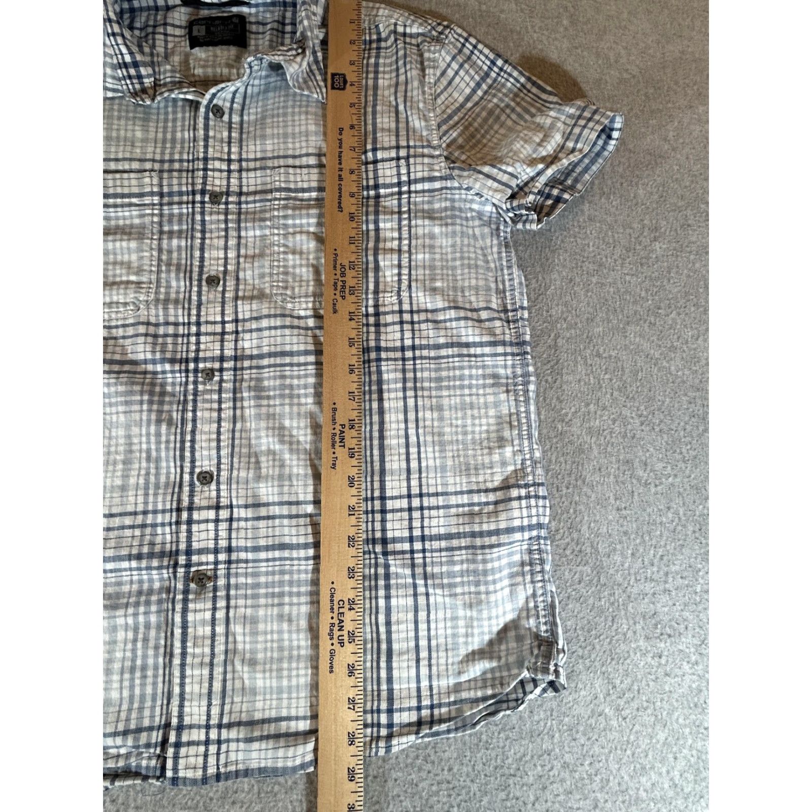 Carhartt Carhartt Mens Short Sleeve Shirt Plaid Button Front Lightweight Stretch Workwear L Black Blue Patterned Cotton Spandex Relaxed Fit Casual Summer Size US L / EU 52-54 / 3 - 5 Thumbnail
