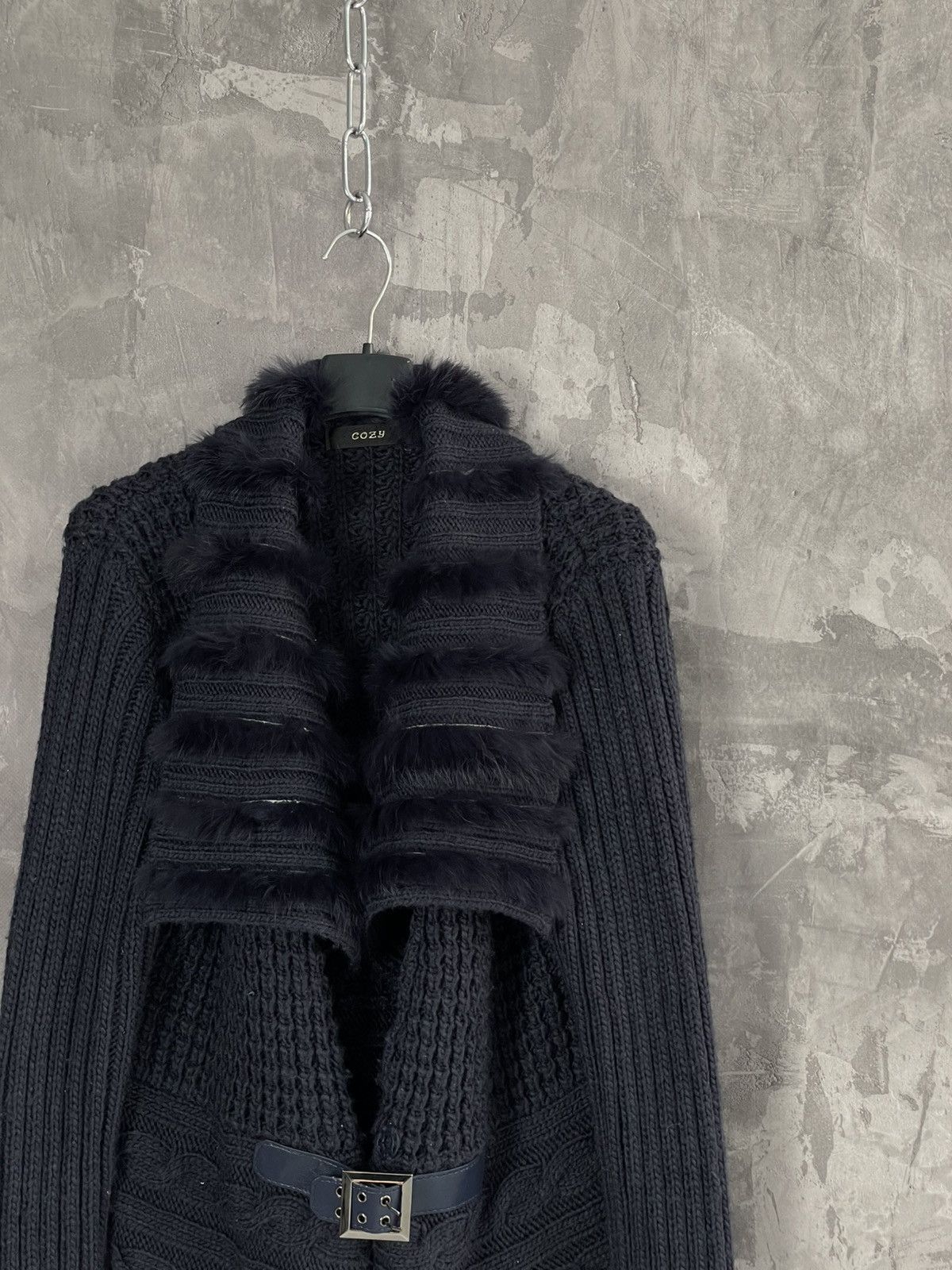 If Six Was Nine × Jean Paul Gaultier × Le Grande Bleu (L.G.B.) Faux Fur LGB Sweater Crazy Opium Punk Design Y2K ITALY Size M / US 6-8 / IT 42-44 - 4 Thumbnail