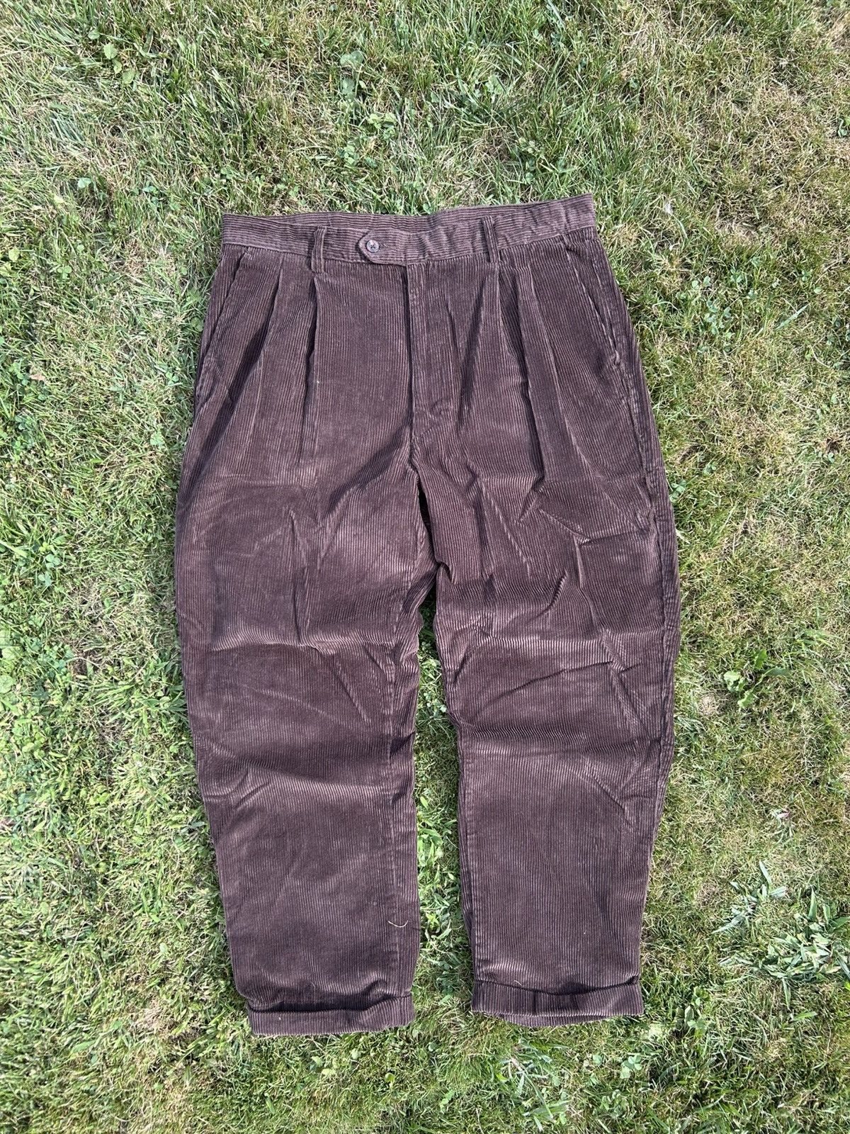 Oleg Cassini Vintage Mocha Corduroy Casual Pants Size US 38 / EU 54 - 3 Thumbnail