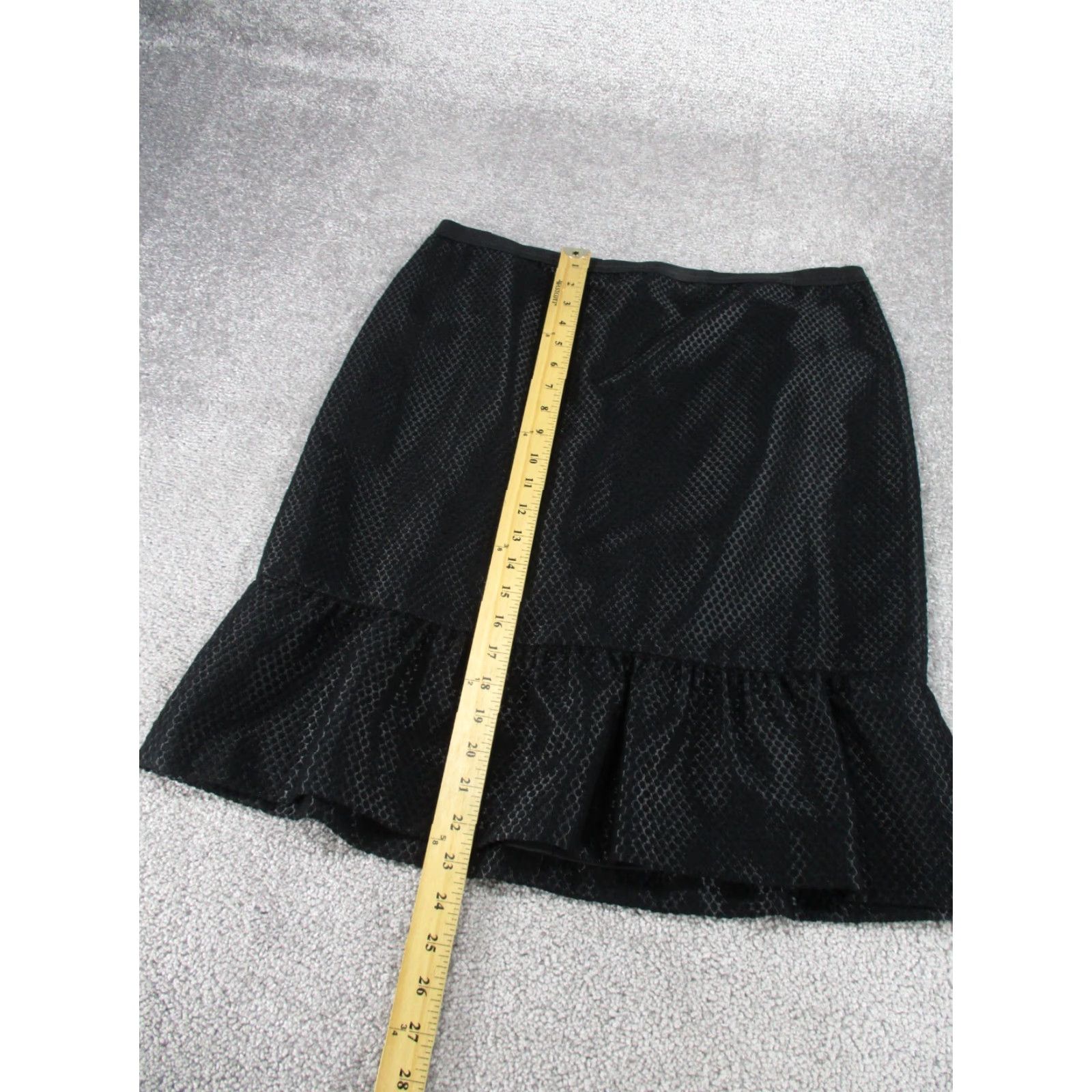 Ann Taylor VINTAGE Ann Taylor Skirt Womens 12 Black Textured Fishtail Pencil NEW Size 34" / US 12 / IT 48 - 2 Thumbnail