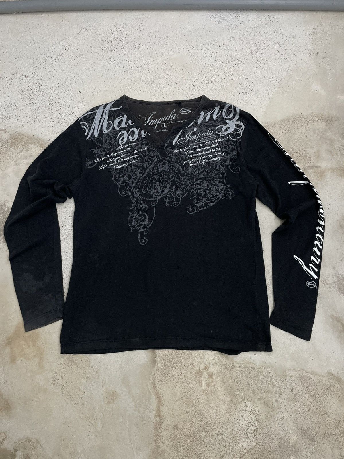 Japanese Brand Faded Vintage Y2K Impala Wording Half Century Life Size US L / EU 52-54 / 3 - 1 Thumbnail