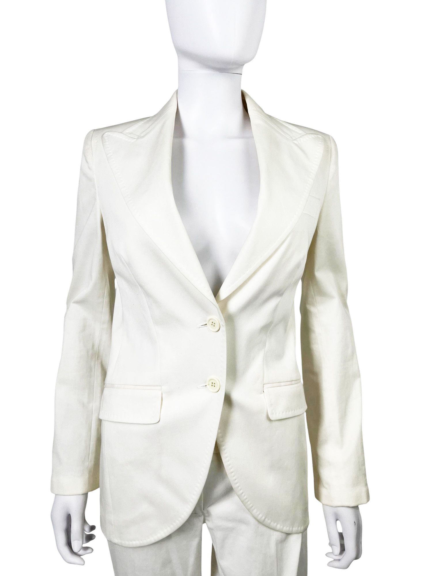 Dolce & Gabbana F/W 2004 White Cotton Suit Size S / US 4 / IT 40 - 7 Thumbnail