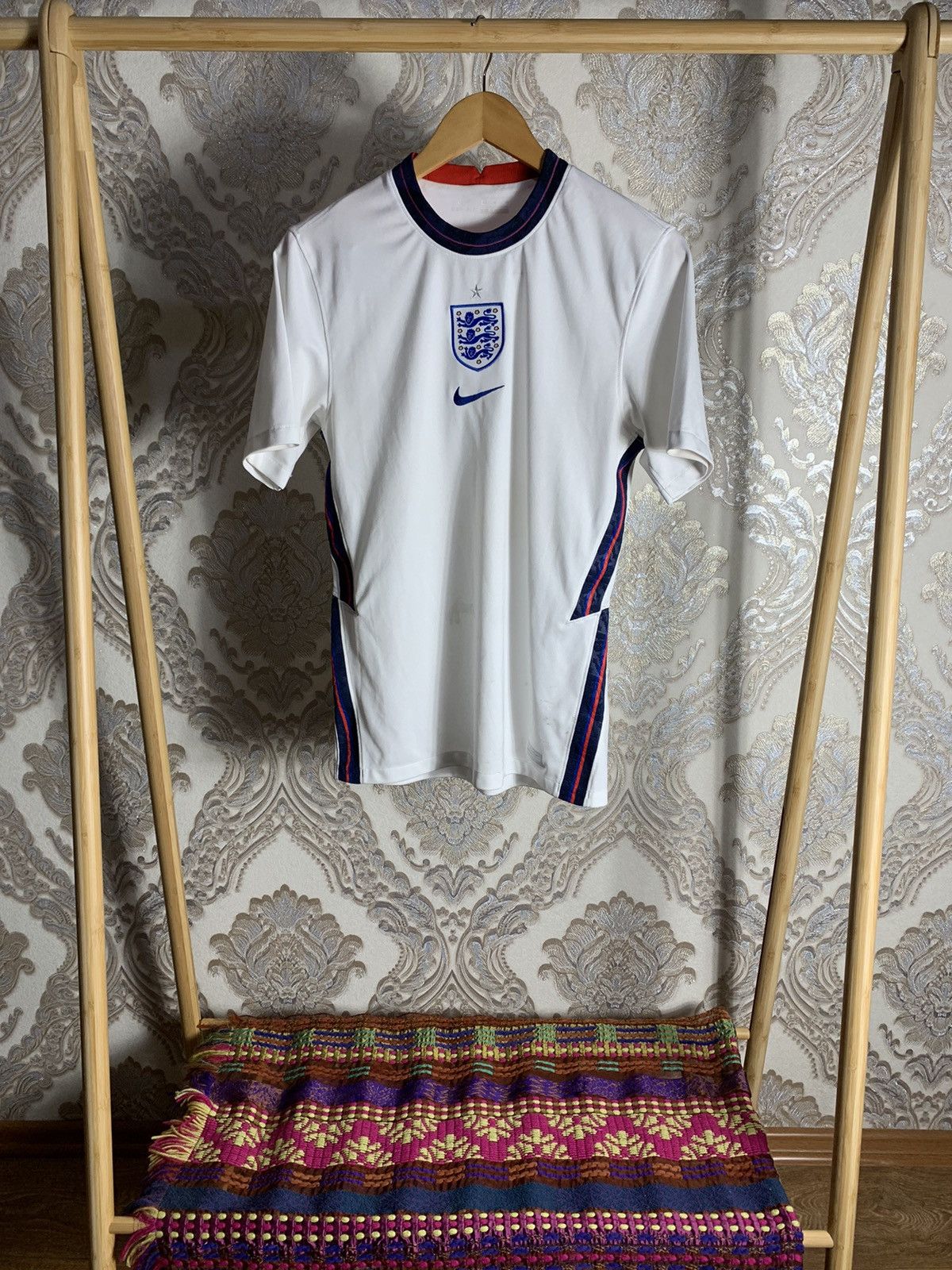 Pre-owned Soccer Jersey X Vintage Nike England Soccer Jersey Football Y2k Drill 90's Retro In White