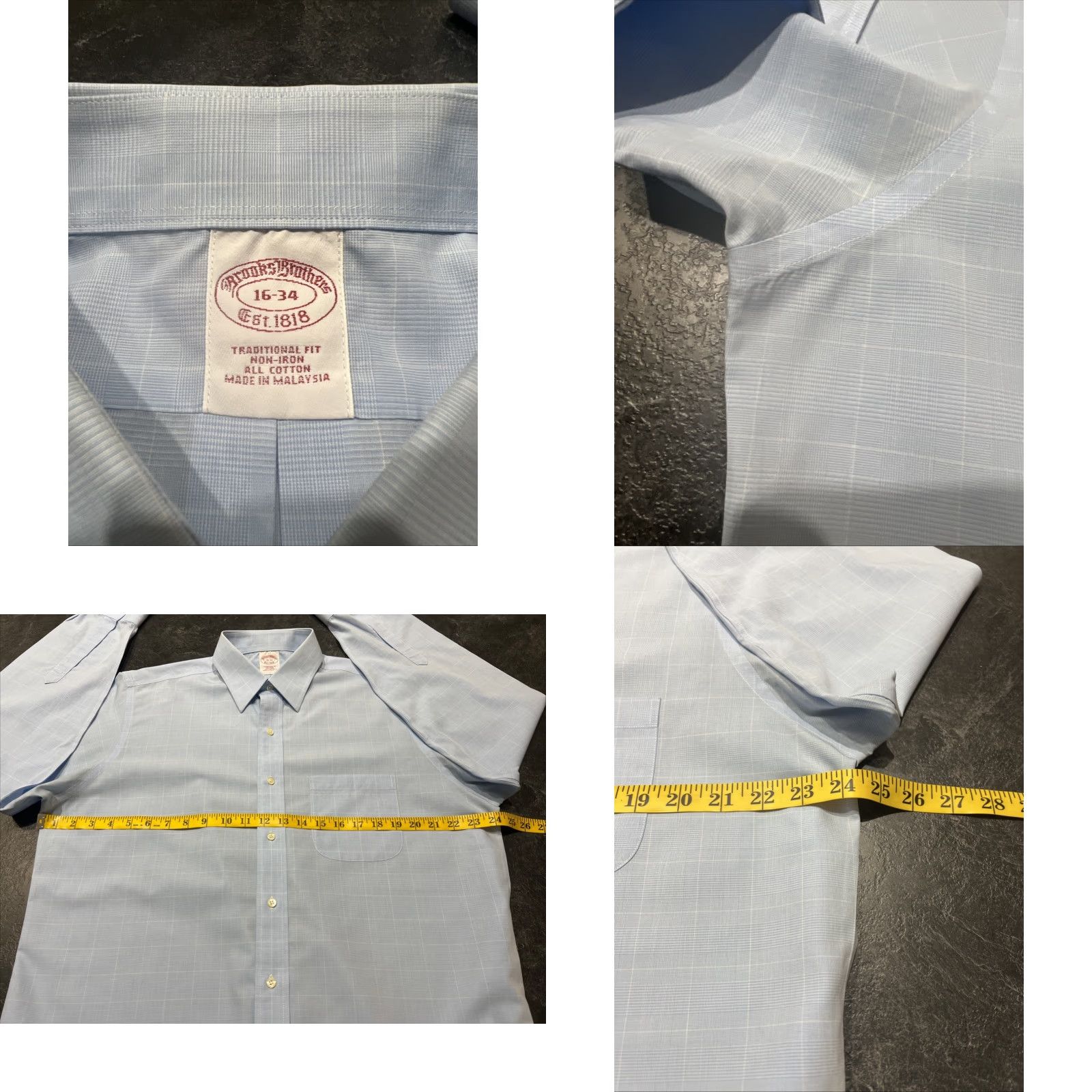 Brooks Brothers VINTAGE Brooks Brothers Dress Shirt Men Regular Fit Long Sleeve Blue Check 16-34 Non-Iron Size US L / EU 52-54 / 3 - 8 Thumbnail