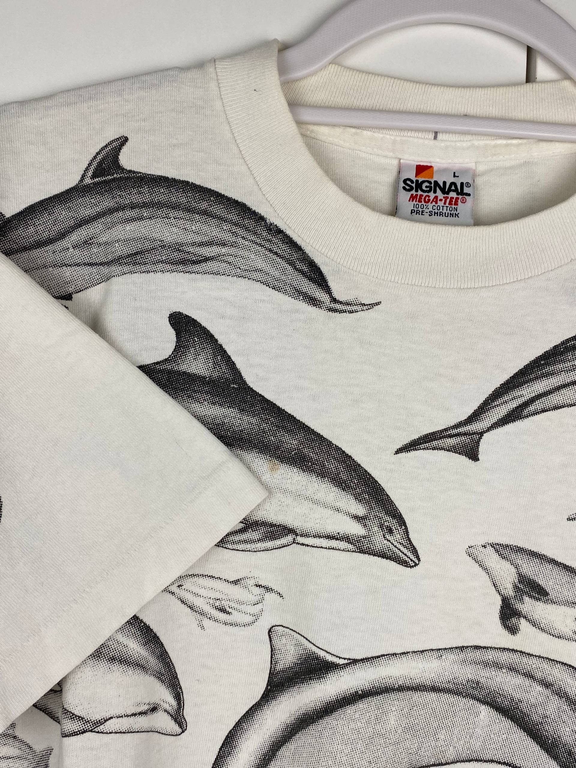 Signal Sport Vintage Habitat Dolphins 80s AOP Graphic Made in USA Tee Size US L / EU 52-54 / 3 - 4 Thumbnail