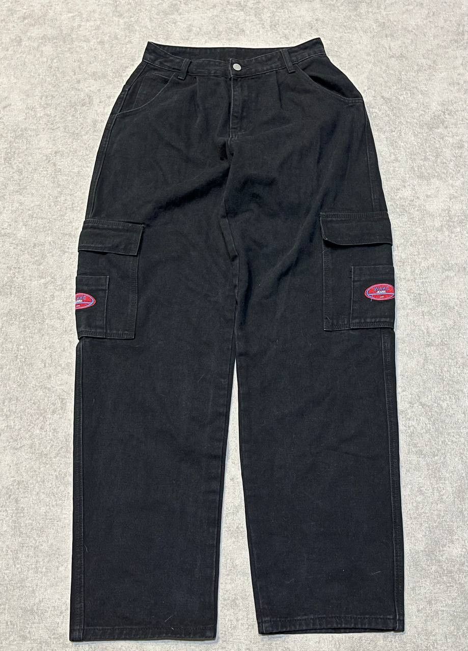 Other Wake Cargo Jeans Denim Black Logo Washed Rap Size US 28 / EU 44 - 1 Thumbnail