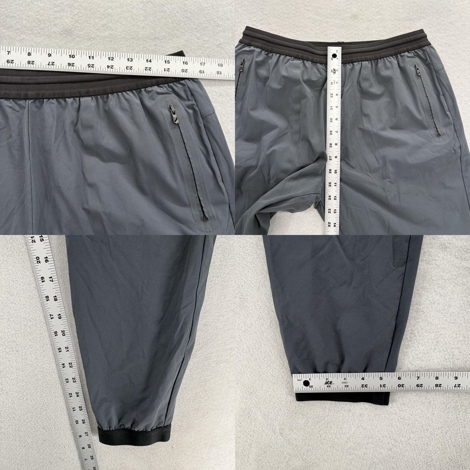 Vintage Hill City Jogger Pants Mens Large Gray Nylon Stretch Zip Pocket Athletic Run Size US 33 - 8 Thumbnail