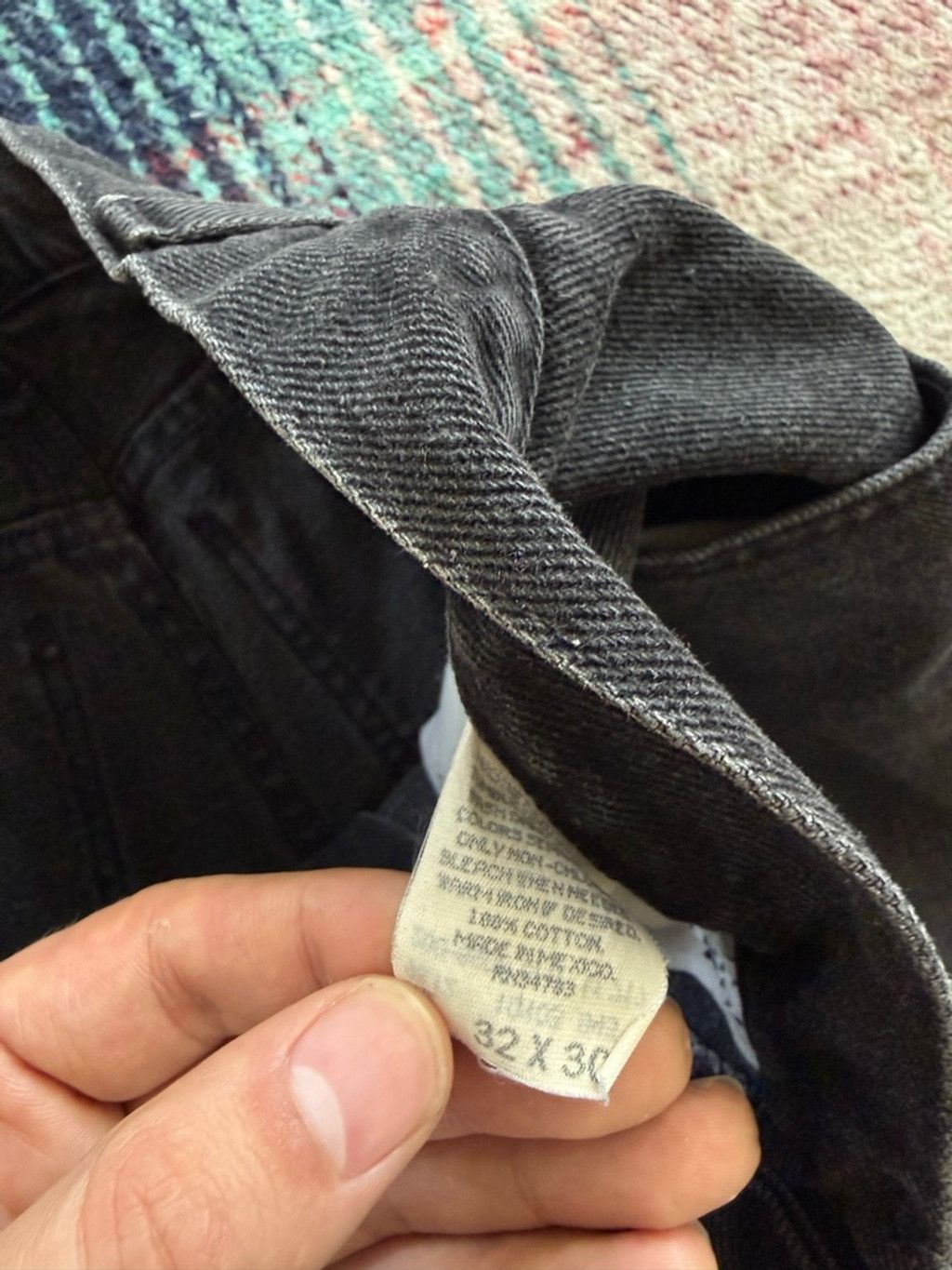 Lee × Vintage Vintage Lee Black Straight Leg Jeans 31x29 Size 31" - 6 Thumbnail