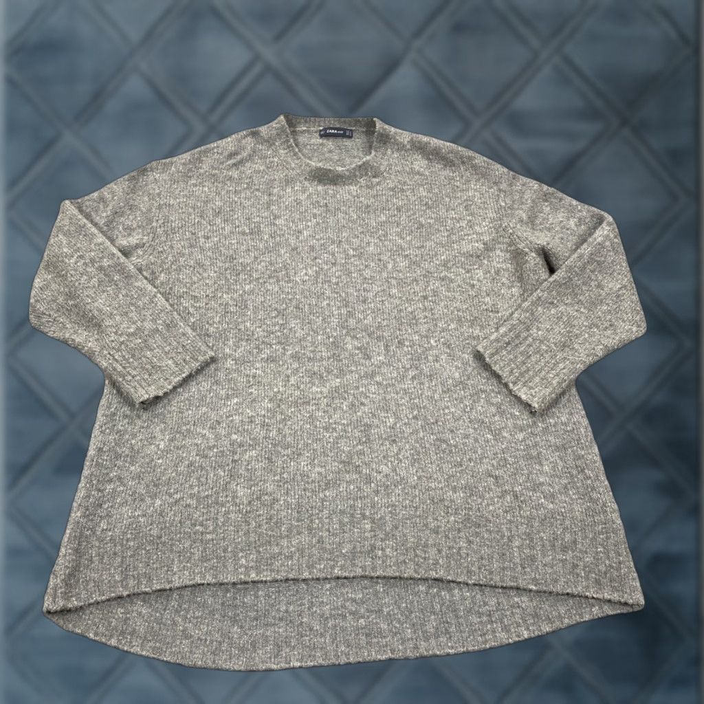 Zara Zara Knit Pullover Sweater Mens M Gray Wool Blend Relaxed Crew Neck Knit Solid Heathered Relaxed Fit Casual Mens Size US M / EU 48-50 / 2 - 1 Thumbnail