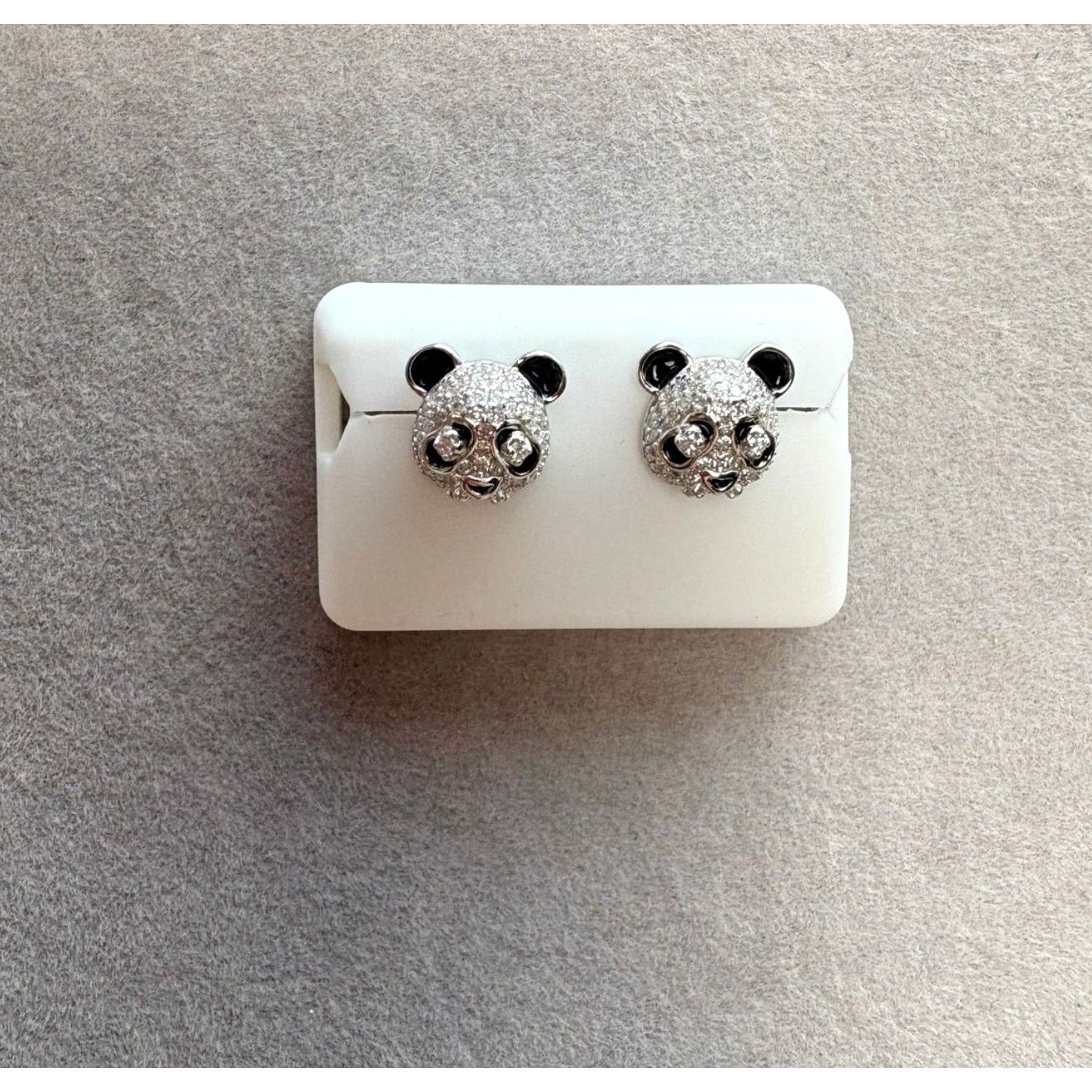 Jewelry NWT 1.5CTW Moissanite Panda Sterling Silver Earrings Size ONE SIZE - 1 Thumbnail