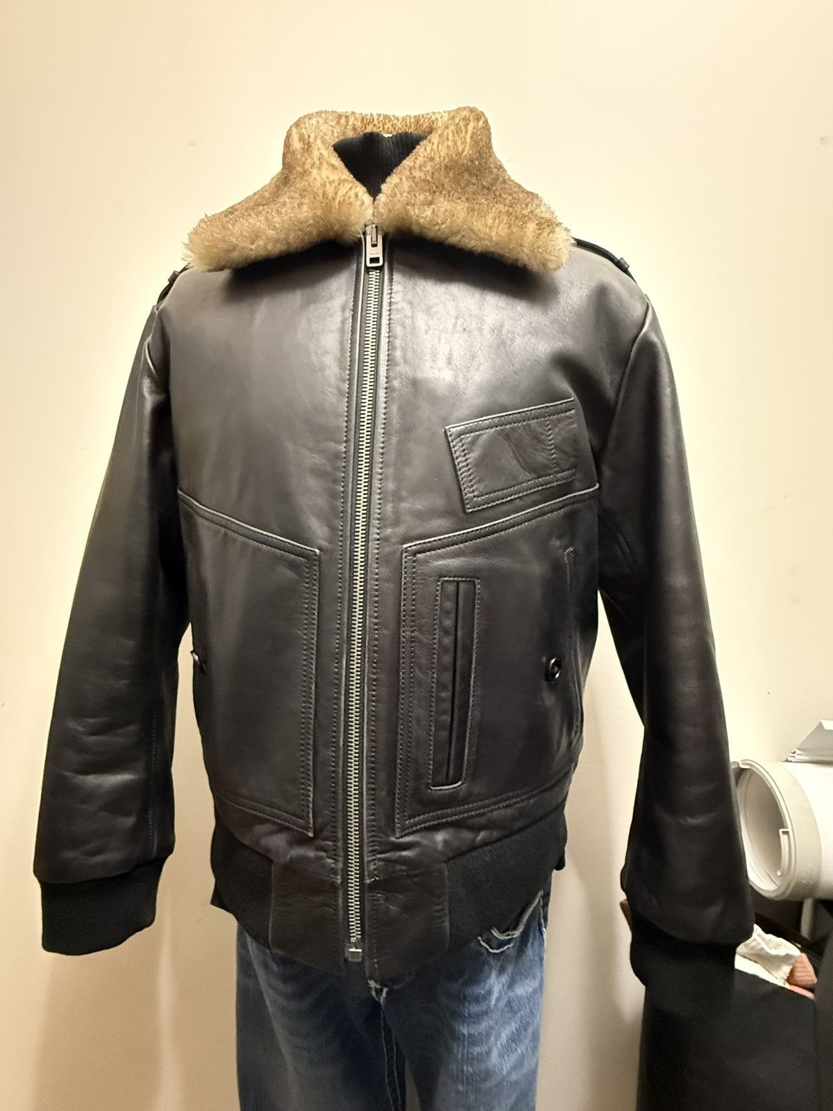 Coach Coach Leather Bomber Jacket With Fur Collar Size US M / EU 48-50 / 2 - 1 Thumbnail