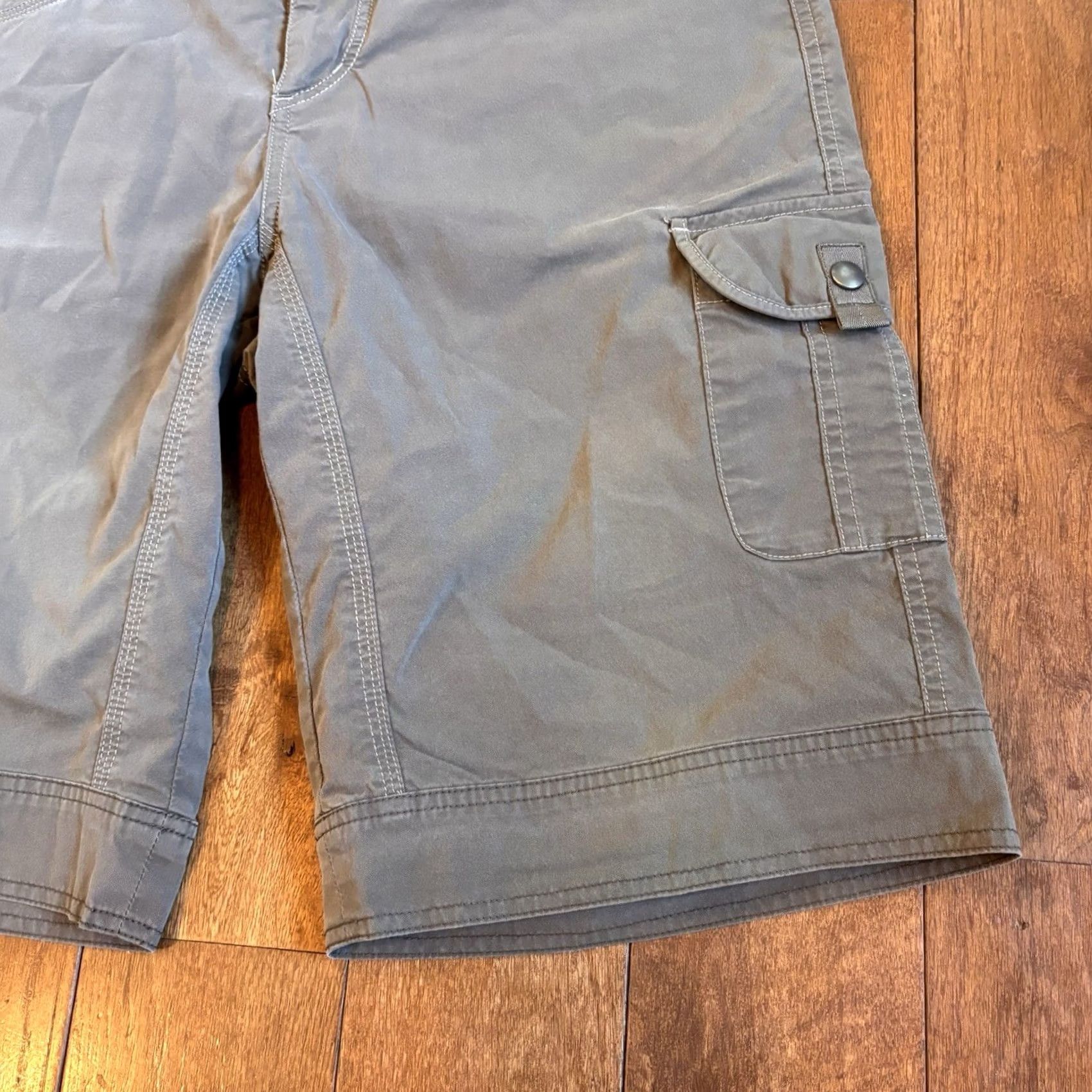 Vintage VINTAGE Kuhl Cargo Shorts Womens Gray sz 12 12" inseam Splash Patina Dye Size 34" / US 12 / IT 48 - 4 Thumbnail