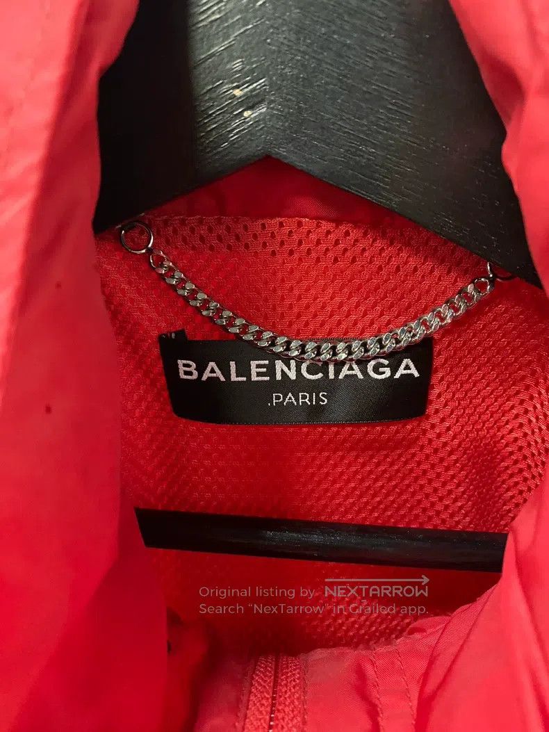 Balenciaga Balenciaga Red Printed Pattern Logo Windbreaker Size US S / EU 44-46 / 1 - 4 Thumbnail