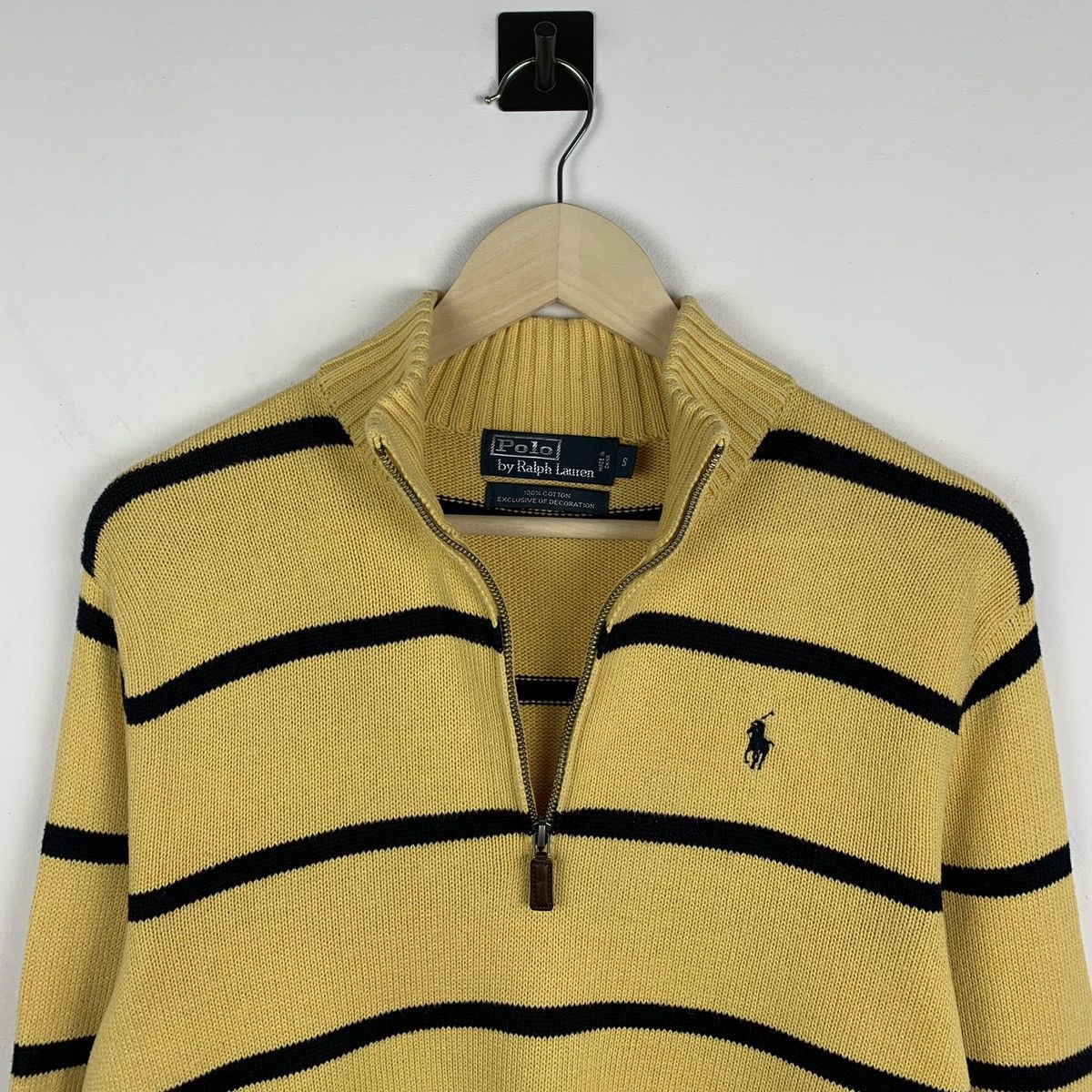 Polo Ralph Lauren Vintage Polo Ralph Lauren Quarter Zip Knit Striped Sweater Size US S / EU 44-46 / 1 - 7 Thumbnail