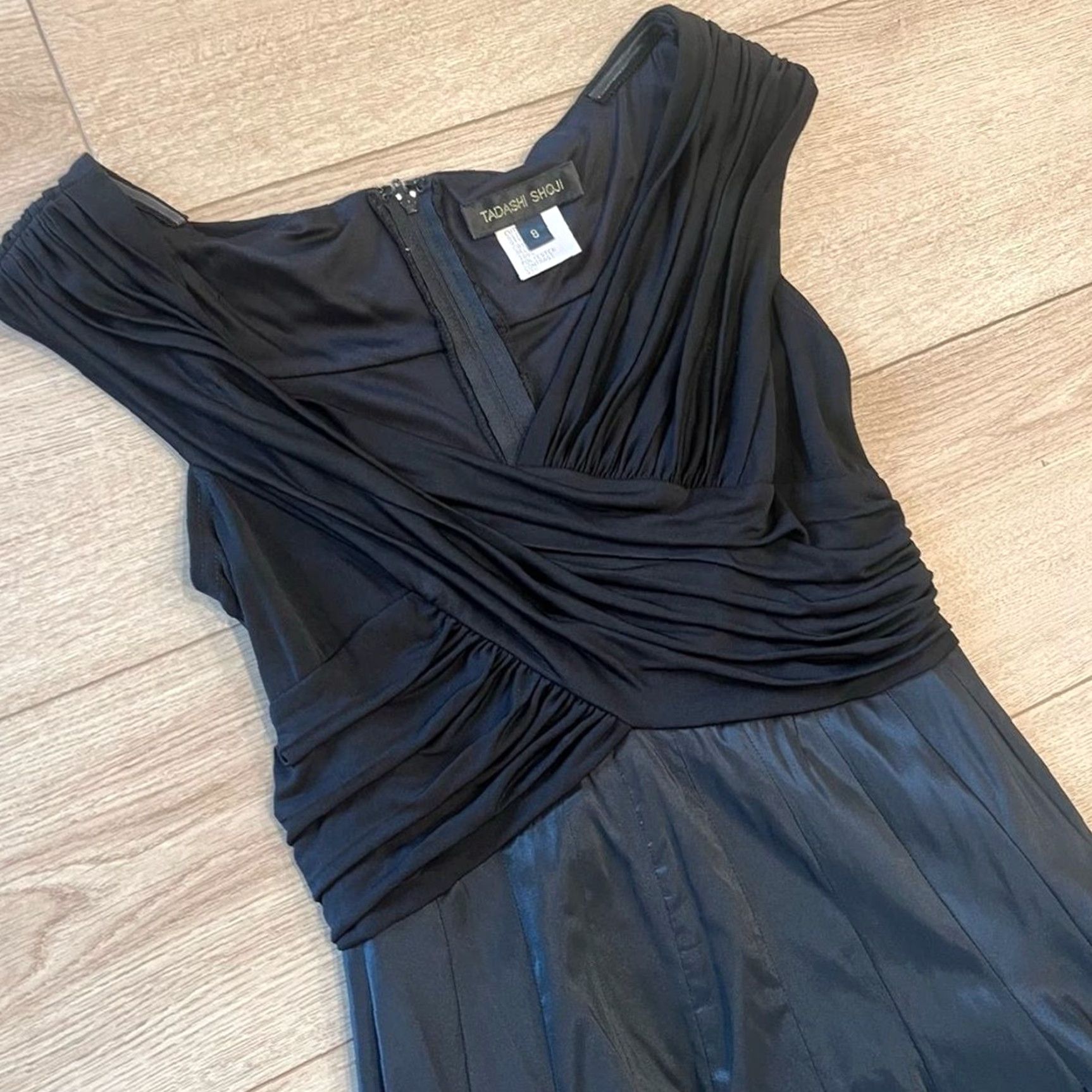 Tadashi Shoji Black Fit and Flare Off the Shoulder Dress Size 8** User: Tadashi  Shoji