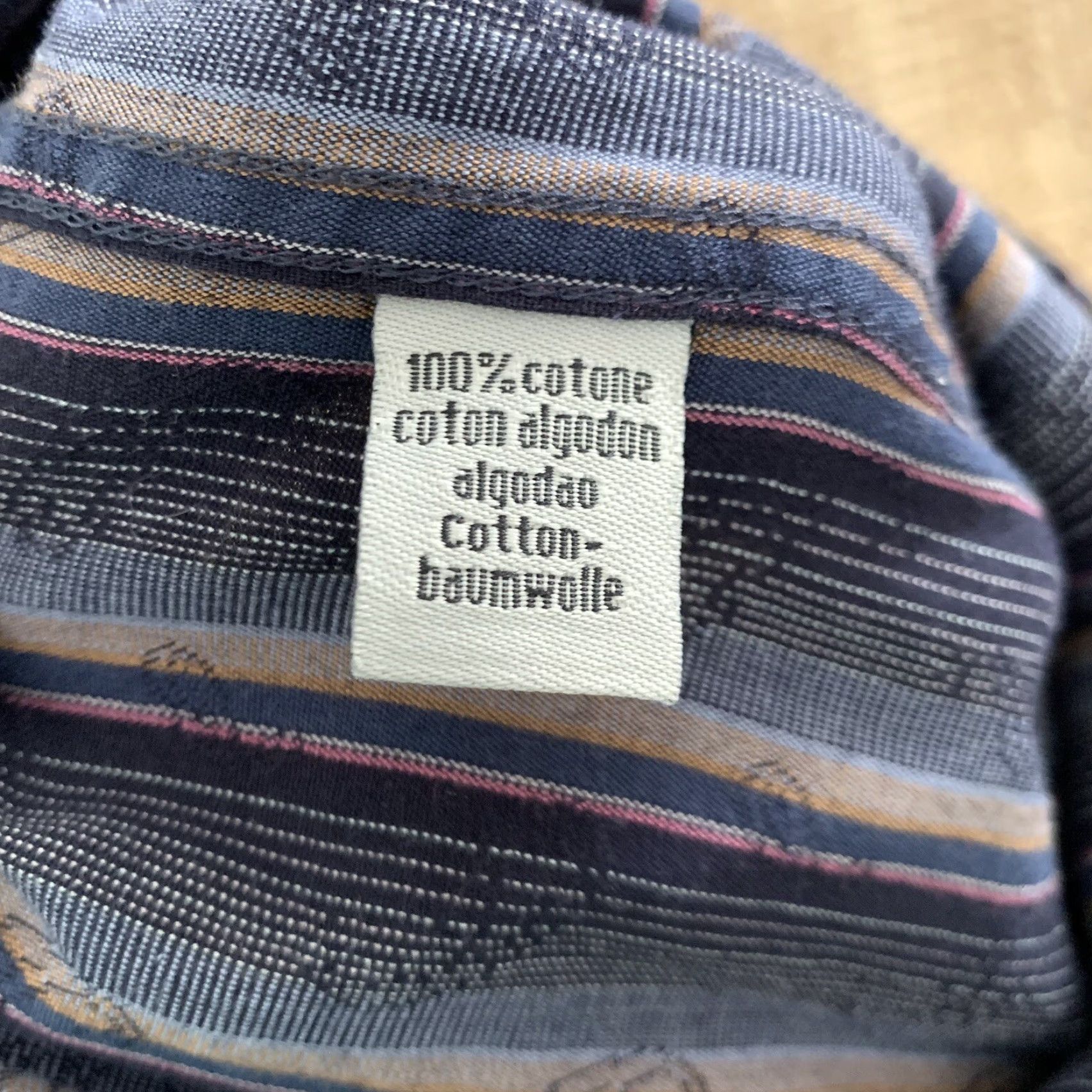 Vintage Visconti Uomo Shirt Mens M Blue Striped Button-Up Cuffs 2-Ply Mercerized Cotton Classic/Business Casual Formal Size US M / EU 48-50 / 2 - 6 Thumbnail