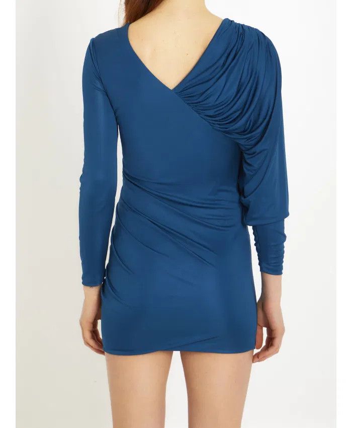 Saint Laurent Paris o1tp1o1224 Draped Dress In Jersey in Blue Size XS / US 0-2 / IT 36-38 - 3 Thumbnail