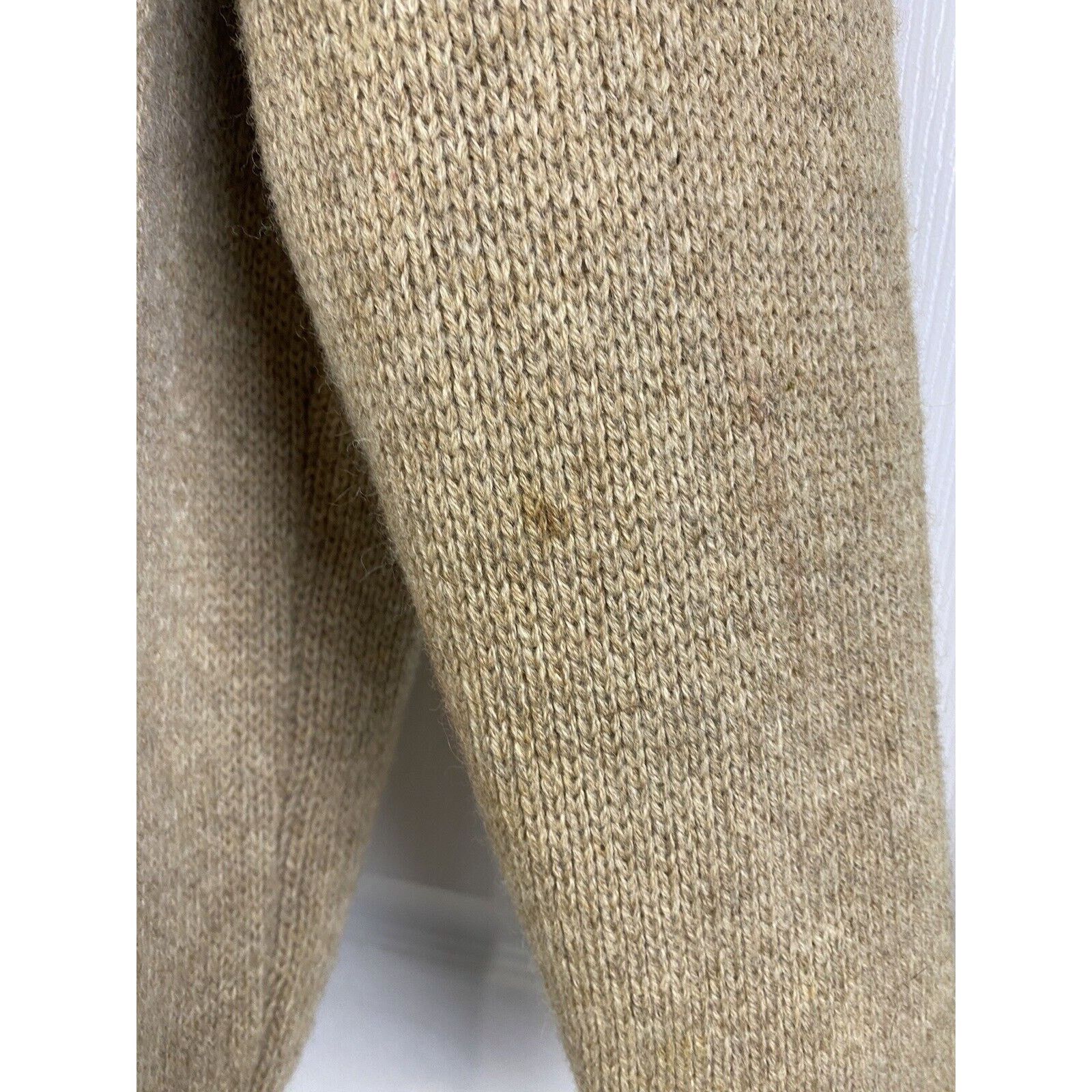 Brooks Brothers VTG Brooks Brothers Cardigan Sweater Wool Tan Brown Chunky Size L / US 10 / IT 46 - 8 Thumbnail