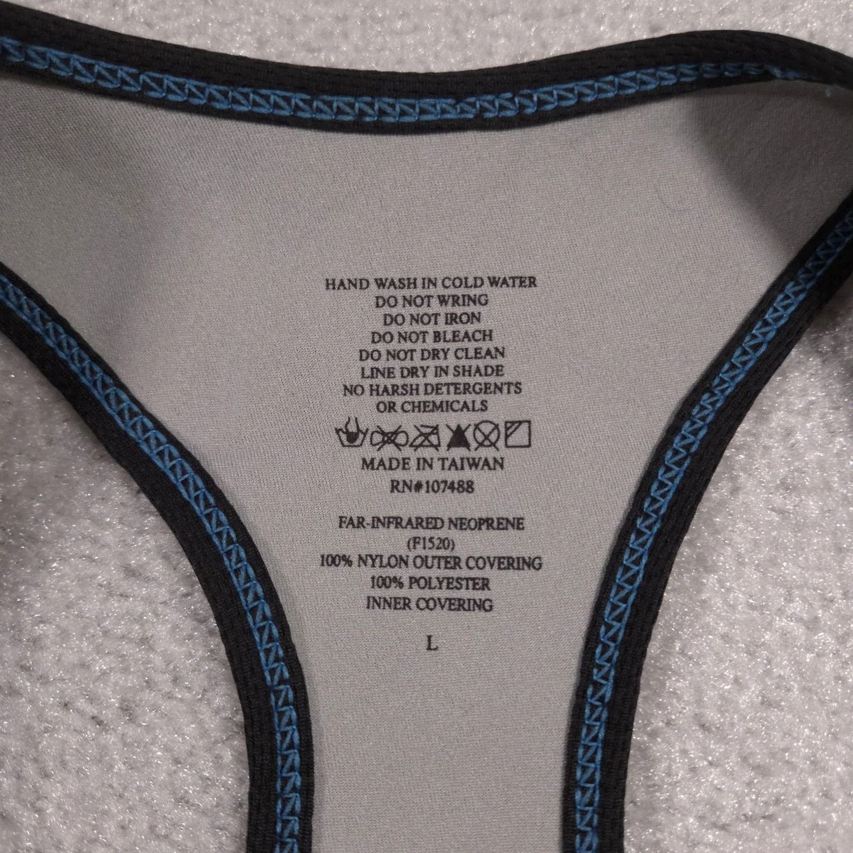 Vintage Delfin Shirt Womens Large Tank Top Racerback Neoprene Black Blue Sleeveless Gym & Training Slimming Sauna Fashion Shirt Ladies L Size L / US 10 / IT 46 - 4 Thumbnail