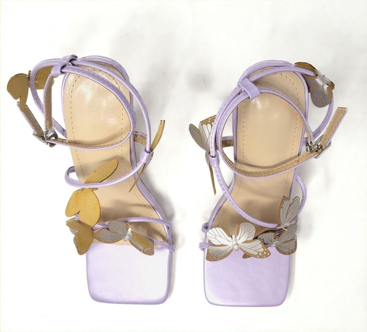 Other Butterfly Stiletto Sandals Size 9 Clear Acrylic Heel Strappy Size US 9 / IT 39 - 7 Thumbnail