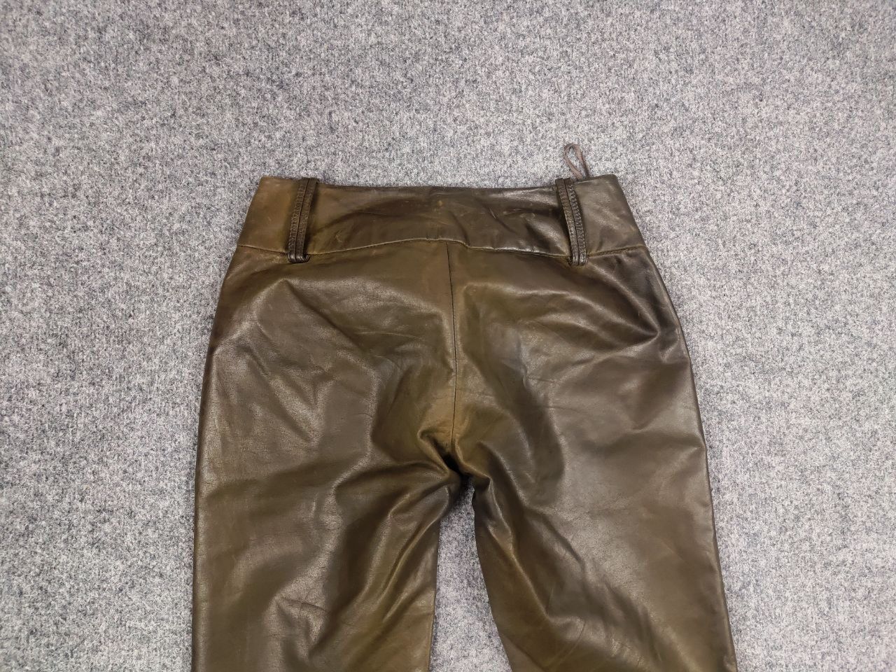 If Six Was Nine Leonardo Vintage Dark Green Faded Leather Flared Pants Y2K Size 36" / US 14 / IT 50 - 11 Thumbnail