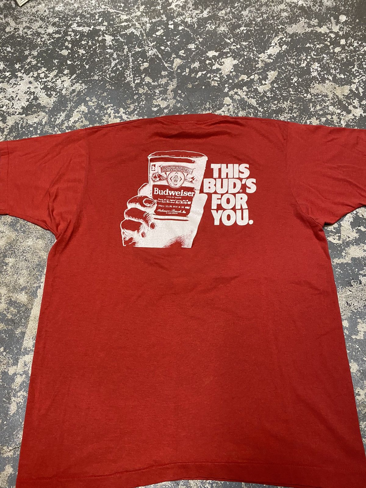 Budweiser × Vintage Vintage Budweiser Bud Beer Teddys Tournament 80s Tshirt Size US XL / EU 56 / 4 - 11 Thumbnail