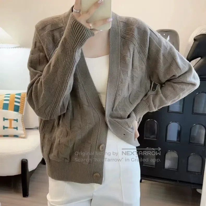 Other Hermes 25ss Elephant Gray Dark Pattern Full Print Cardigan Size XXS / US 00 / IT 34 - 8 Thumbnail