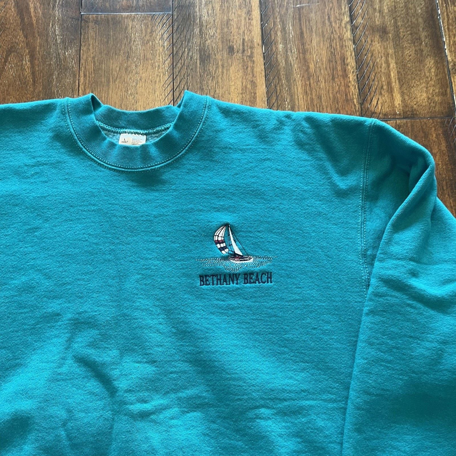 Fruit Of The Loom Vintage Fruit Of The Loom Sweatshirt L Bethany Beach USA 90s Size US L / EU 52-54 / 3 - 3 Thumbnail