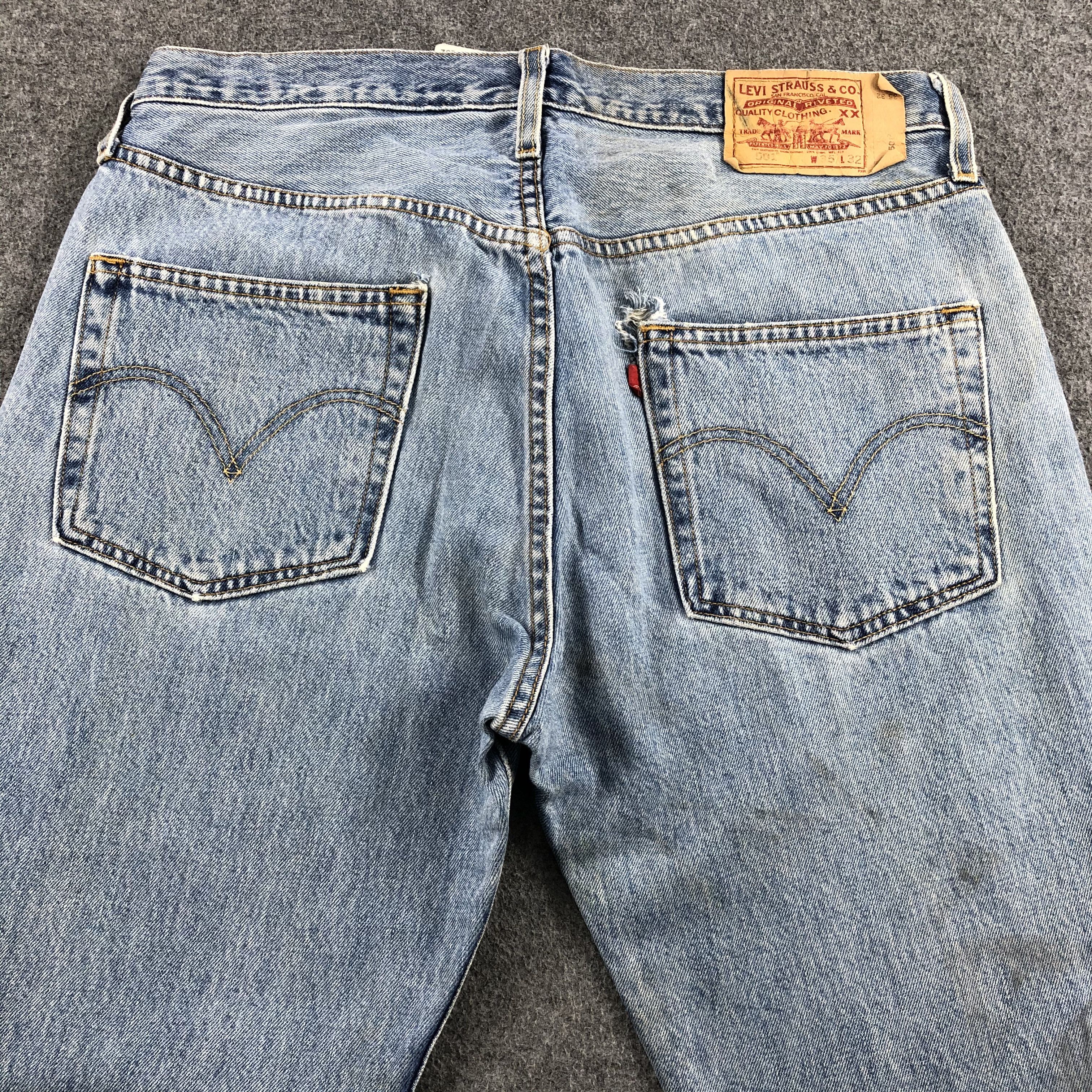 Levi's 90s Vintage Blue Wash Levis 501 Jeans-J1468 Size US 35 - 4 Thumbnail