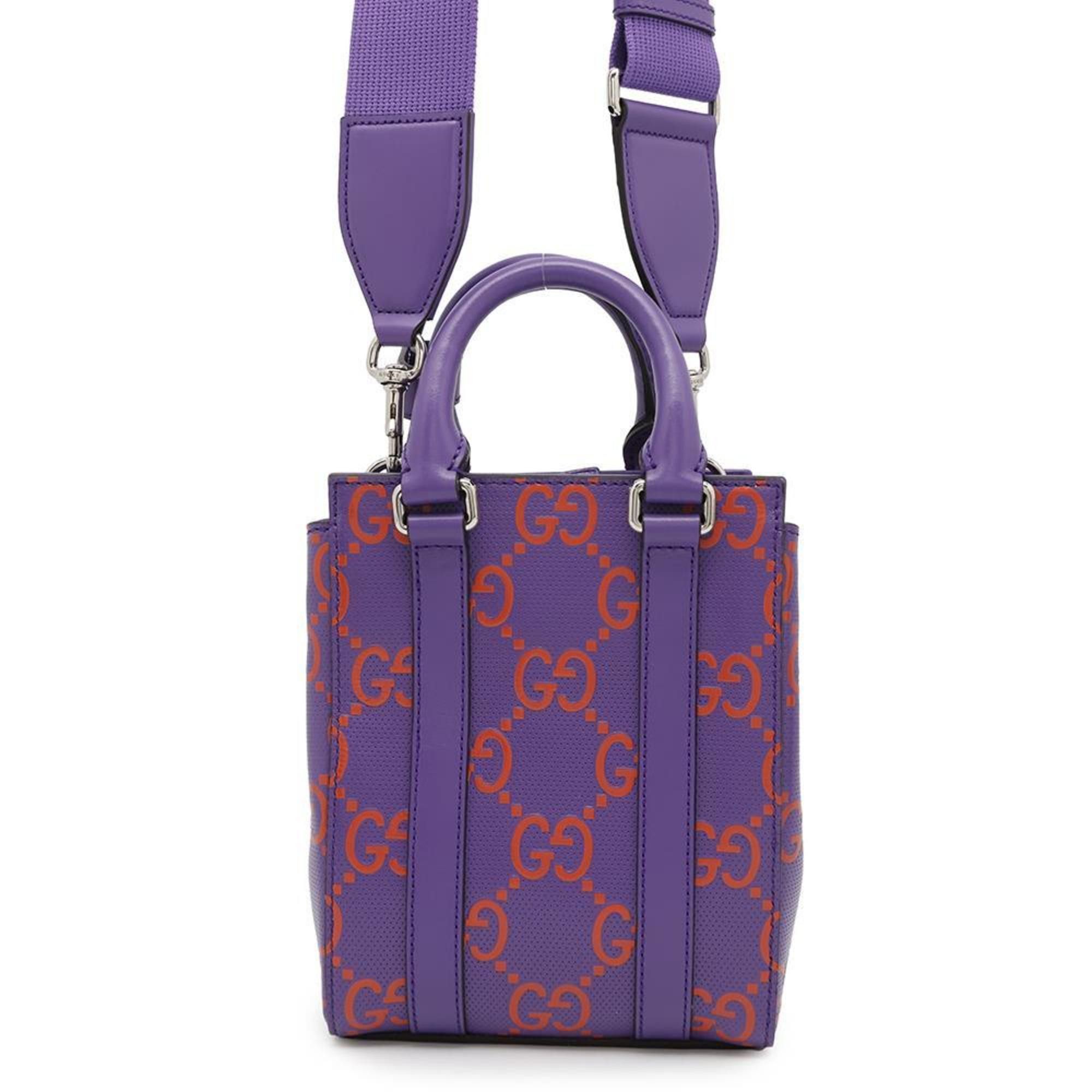 Gucci Handbag GG Embossed Leather 696010 Gucci 2Way Shoulder Bag in Orange, Women's