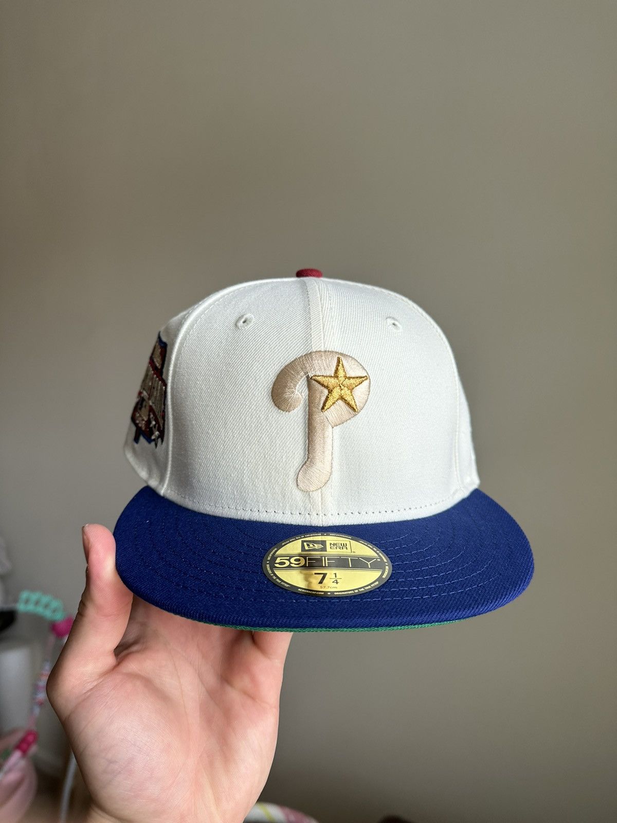 image of Vintage Philadelphia Phillies 1996 All Mahal Wilder Hat Club 7 1/4 in White, Men's