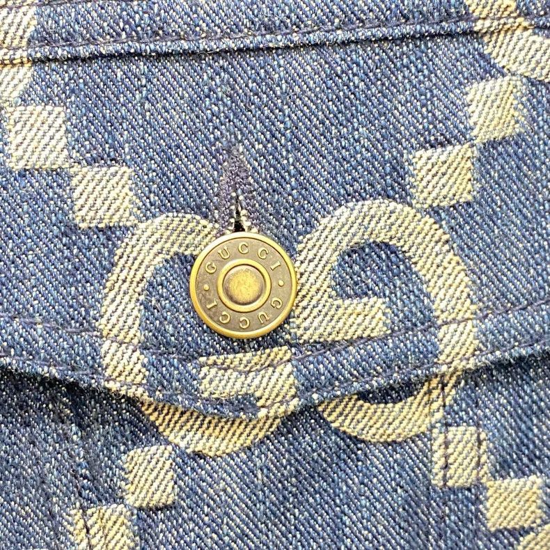 Gucci Gucci Popular blue old-fashioned full-print denim jacket 25 Size XS / US 0-2 / IT 36-38 - 5 Thumbnail