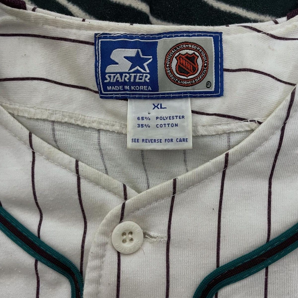 NHL 90s Vintage Starter Anaheim Mighty Ducks NHL Baseball Jersey Size US XL / EU 56 / 4 - 3 Thumbnail