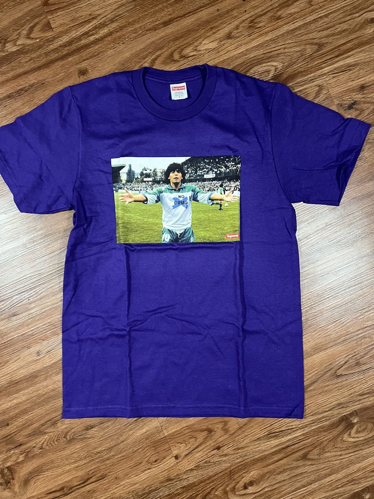 Image of Hypebeast x Supreme Maradona Tee in Purple, Men's (Size Small)