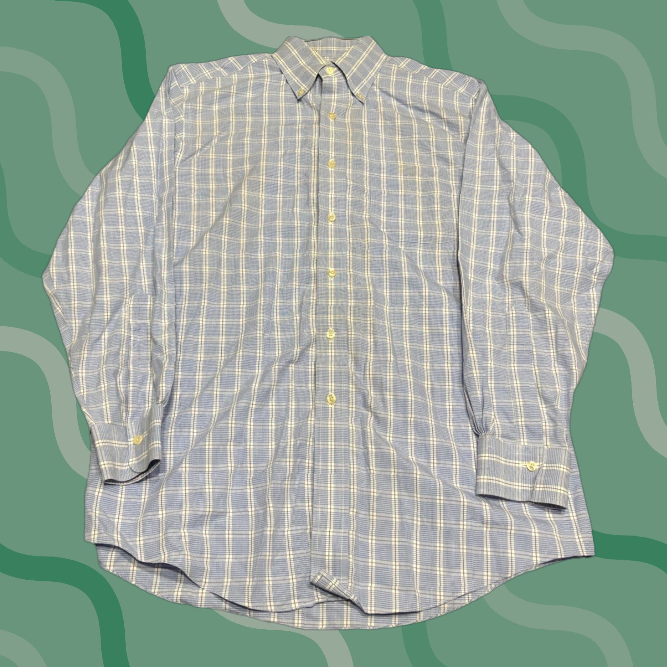 Brooks Brothers Brooks Brothers Button-Up Shirt Mens L6 Blue Cotton 15.5 33 Non-Iron Button-Down Long Sleeve Regular Blue Size US L / EU 52-54 / 3 - 1 Thumbnail