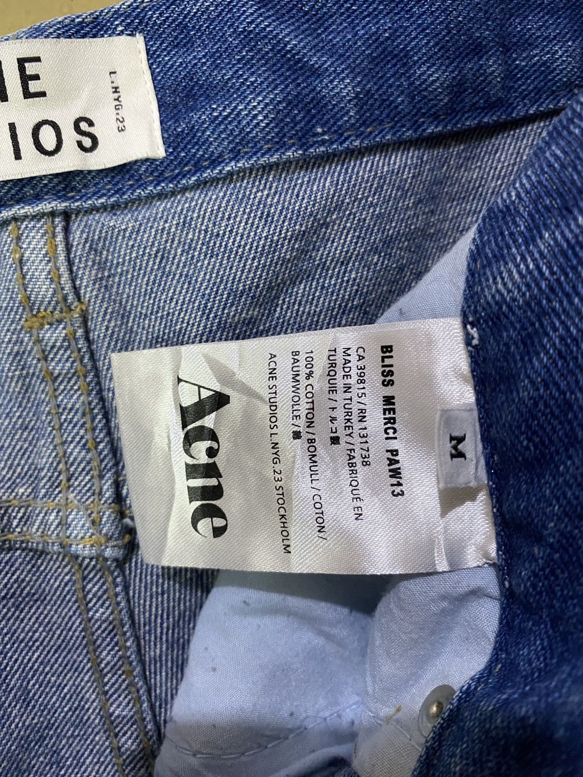 Acne Studios Bliss Merci Paw13 Distressed Short Denim