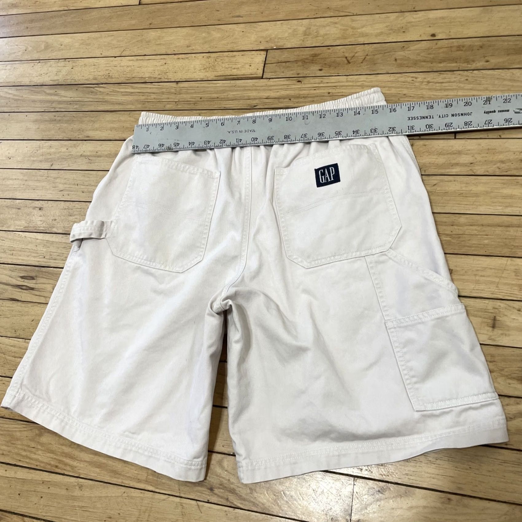 Gap GAP Carpenter Shorts Men L Drawstring Stretch Cream Utility Skate Workwear Grung Size US 33 - 5 Thumbnail