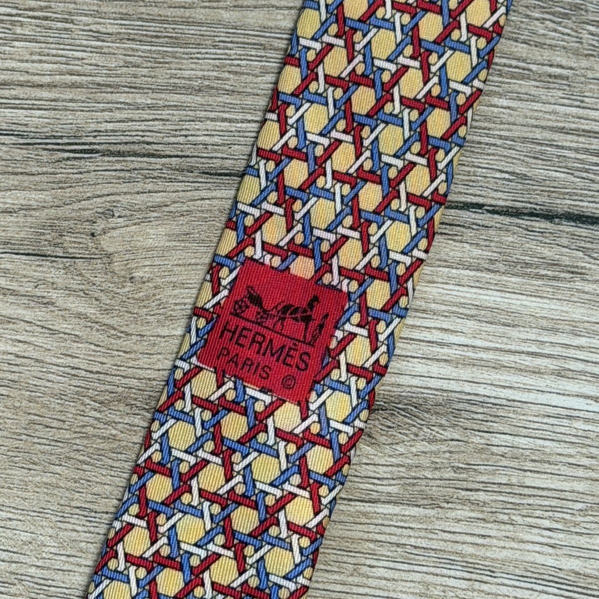 Hermes Hermes Chain Monogram Silk Tie Size ONE SIZE - 10 Thumbnail