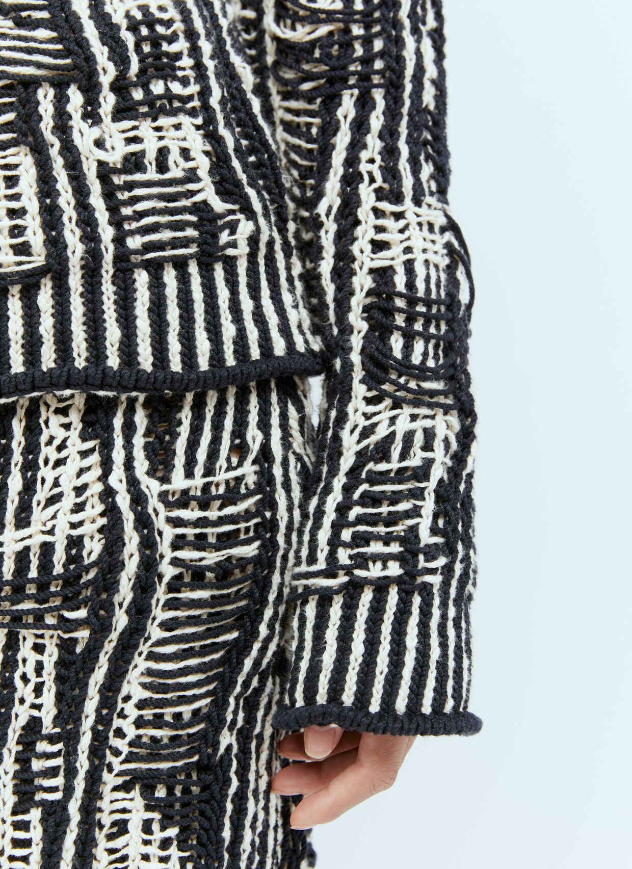 Bottega Veneta o1s1rm1125 Intrecciato Cotton Sweater in Multicolor Size M / US 6-8 / IT 42-44 - 4 Thumbnail