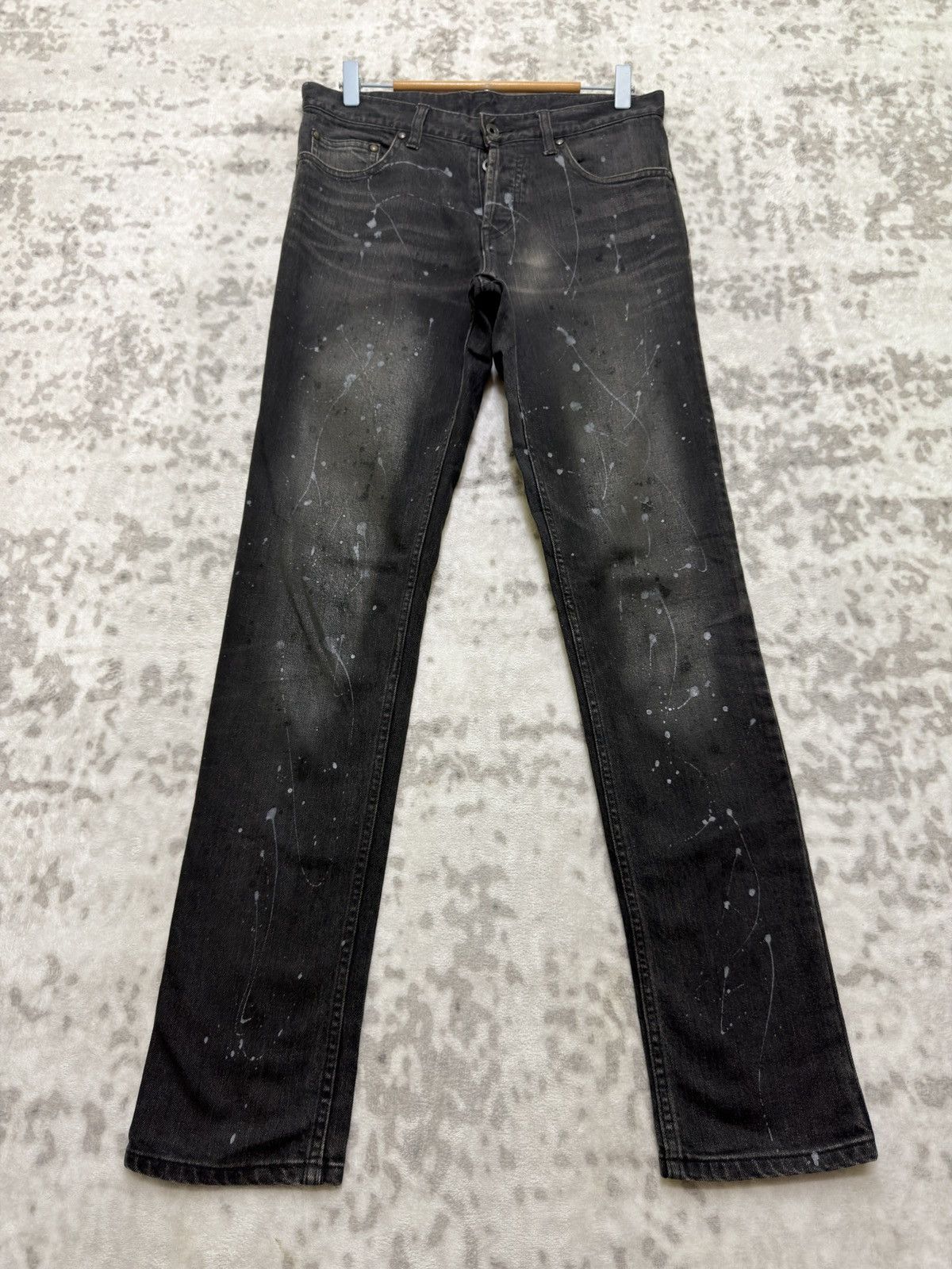 Shellac Vintage SHELLAC Paint Splashed Slim Fit Button Denim Jeans Size US 30 / EU 46 - 1 Thumbnail