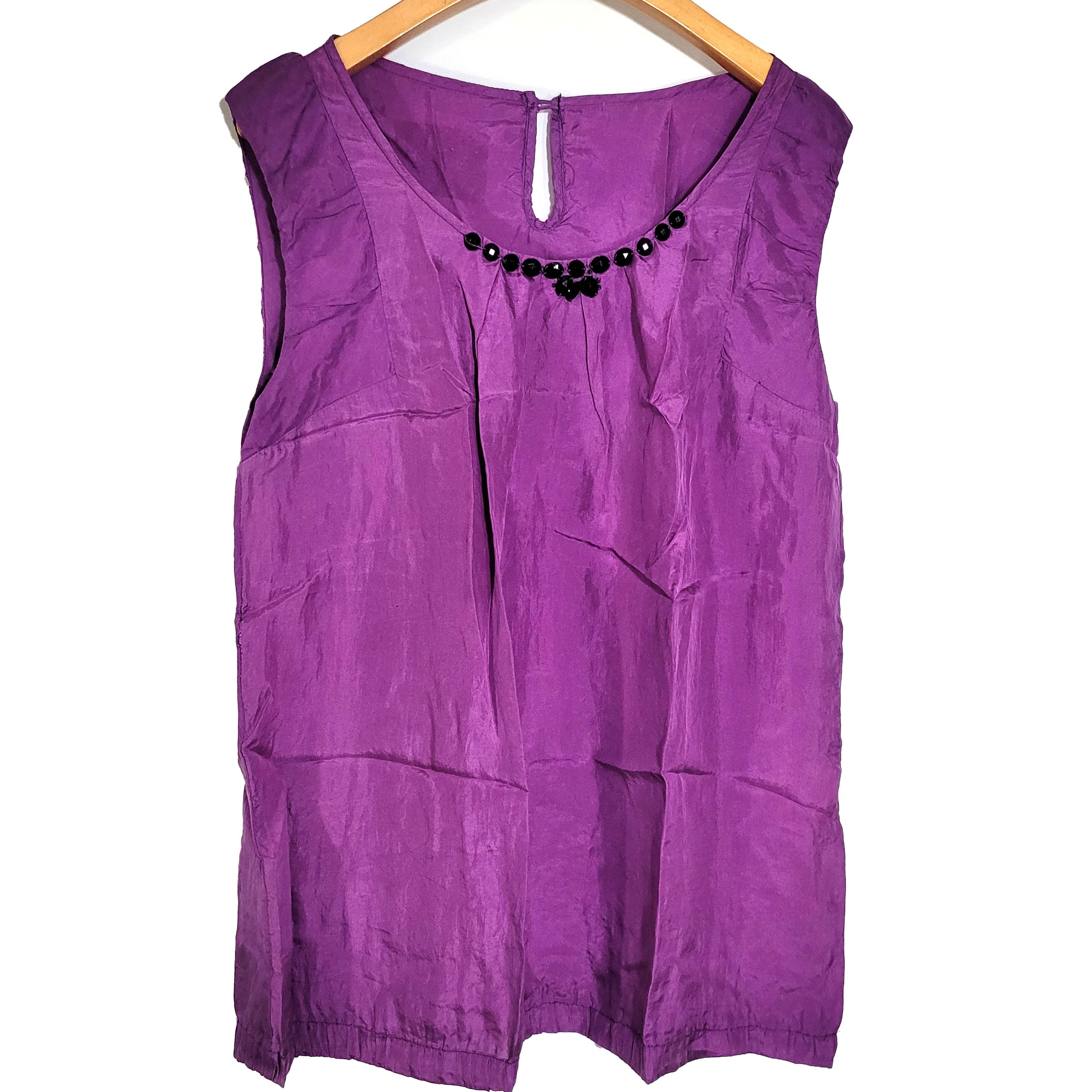 Other Women's 100% Silk Size M Sleeveless Tank Top Flaw SCE243 Size M / US 6-8 / IT 42-44 - 1 Thumbnail