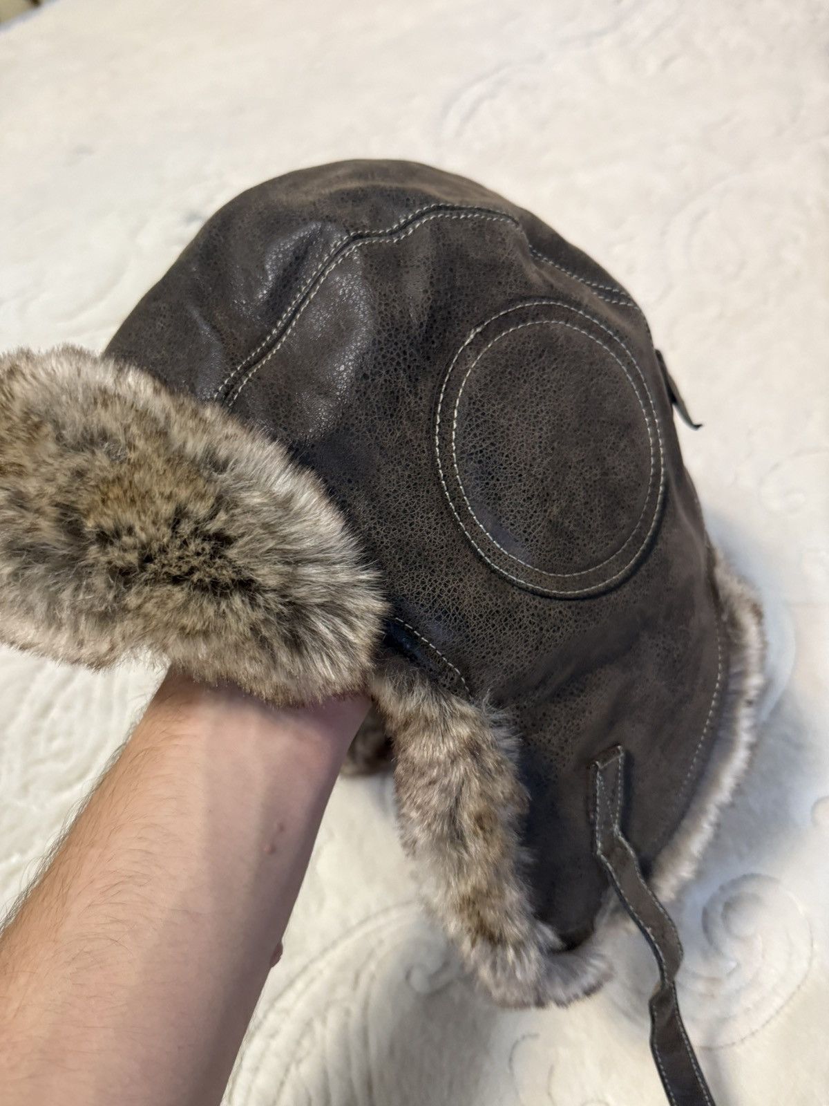 Other Vintage Streetwear Unisex Faux Fur Leather Fashion Ushanka Size 34 - 4 Thumbnail