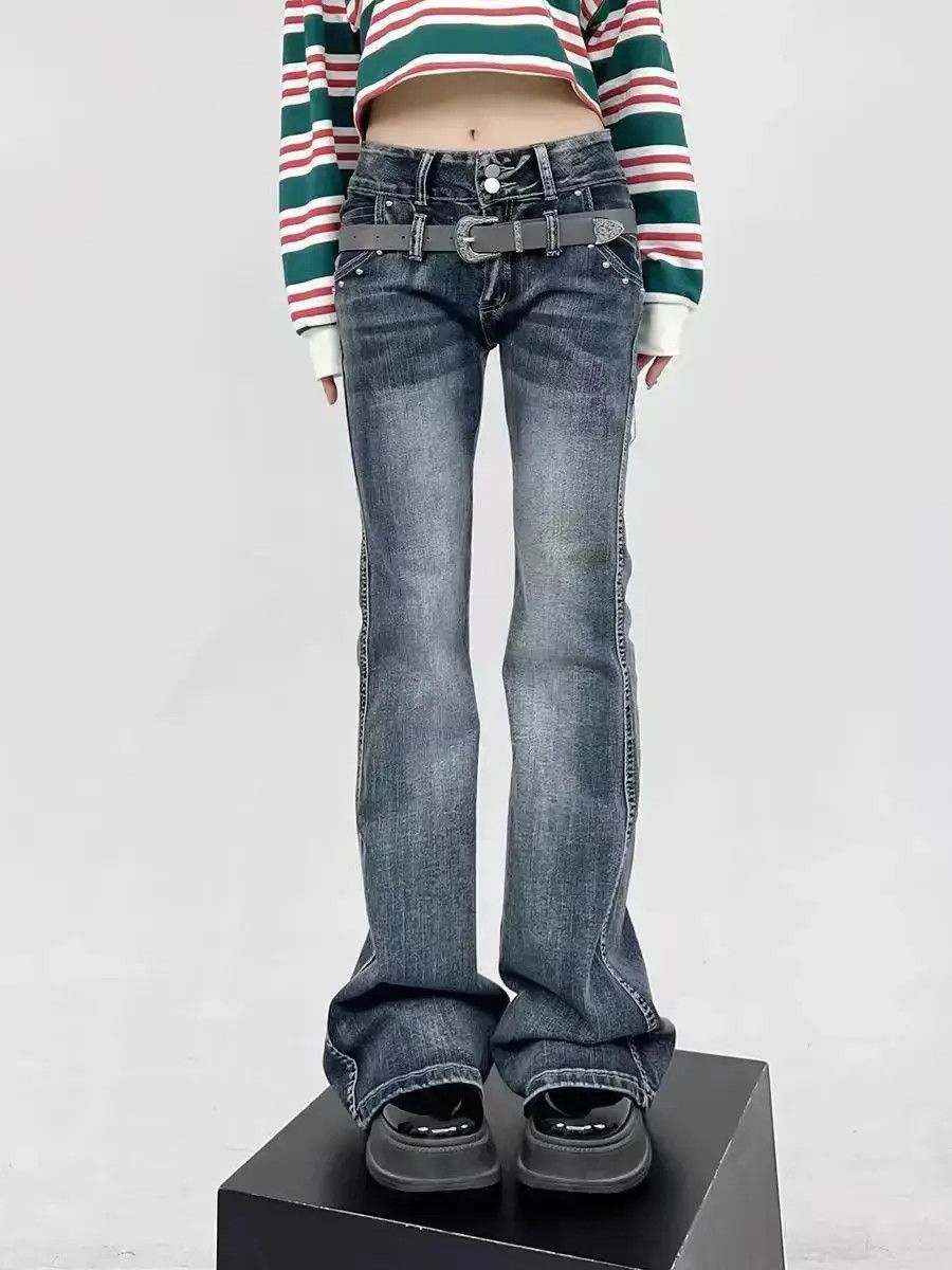 Japanese Brand Vintage Street Hip Hop Y2K Micro Flare Jeans Size US 30 / EU 46 - 6 Thumbnail