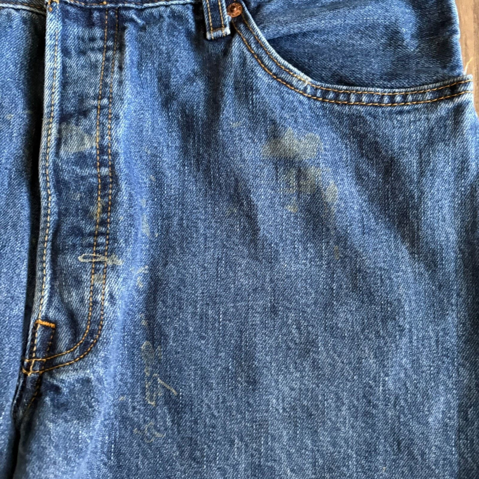 Levi's Levis 501 Jeans Mens Size 36x32 Blue Straight Button Fly Size US 36 / EU 52 - 3 Thumbnail