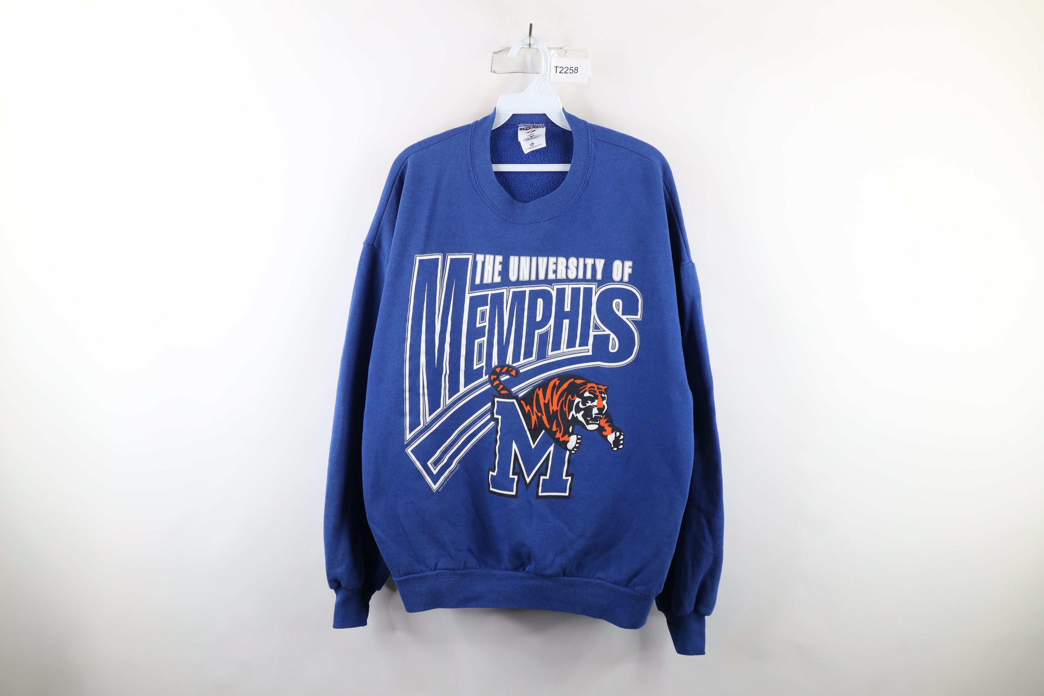 Vintage Vintage 90s University of Memphis Crewneck Sweatshirt USA Size US XL / EU 56 / 4 - 1 Thumbnail