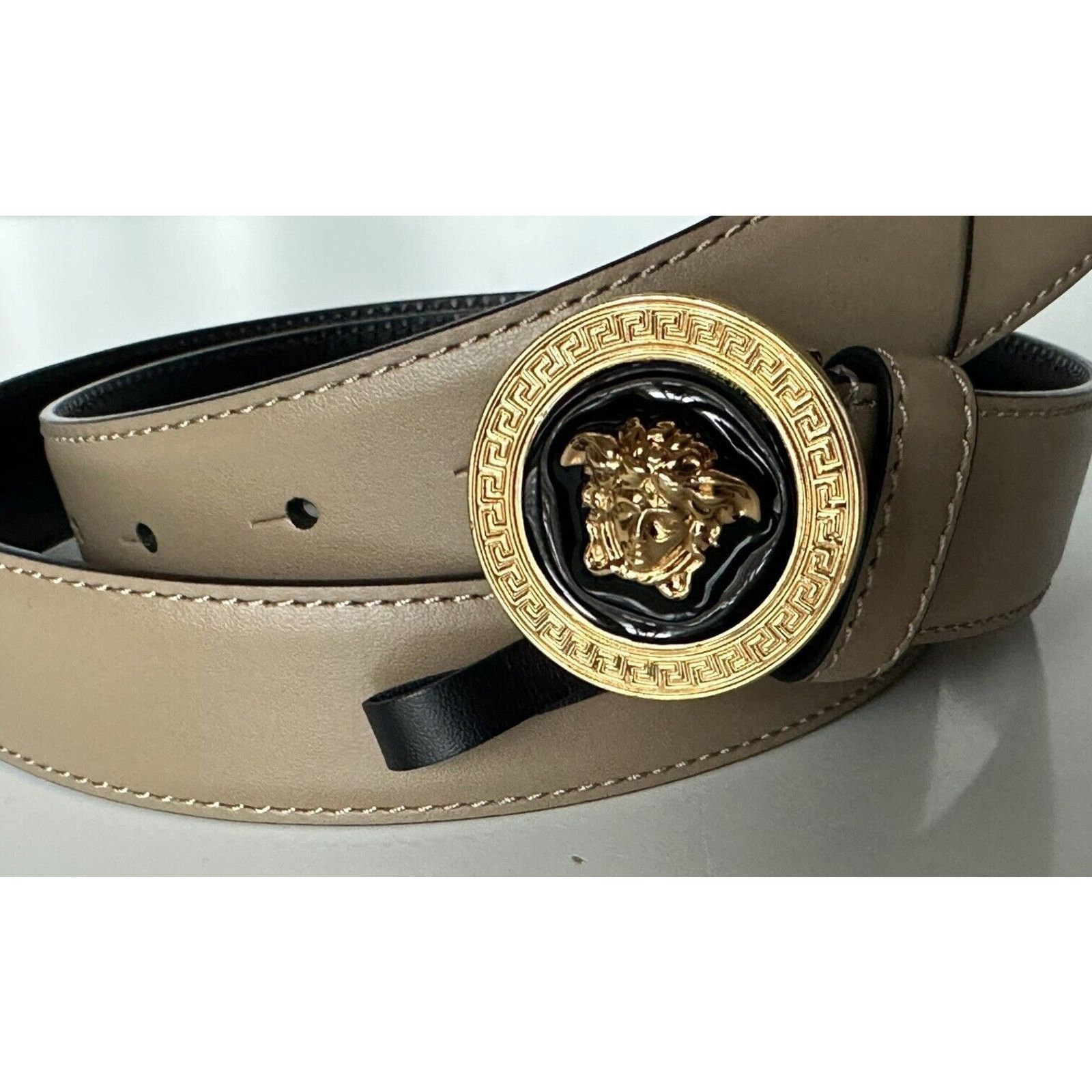 Versace Versace Medusa-Buckle Brown Leather Belt 125 (50) 1012369 Size ONE SIZE - 2 Thumbnail