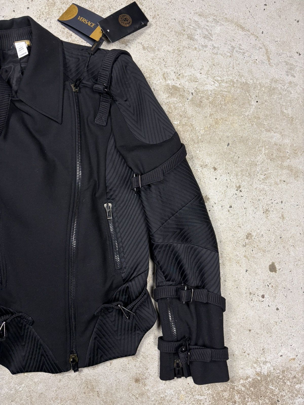Versace FW2003 Gianni Versace by Donatella Bondage Moto Biker Jacket Size M / US 6-8 / IT 42-44 - 6 Thumbnail