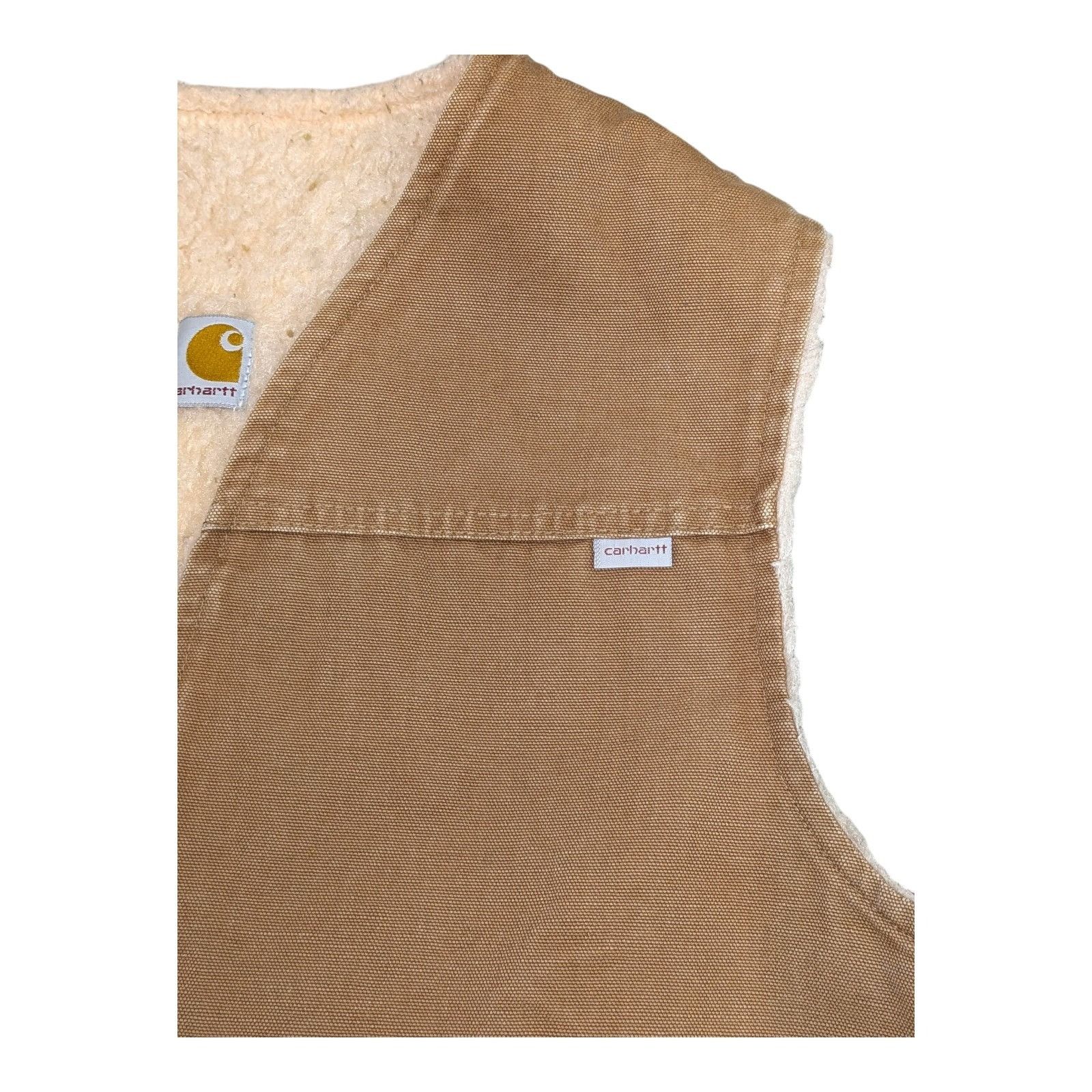 Carhartt Vintage Carhartt Duck Canvas Sherpa Lined Vest Brown Tan Wor Size US L / EU 52-54 / 3 - 4 Thumbnail